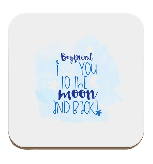 Boyfriend I love you to the moon and back set of four coasters
