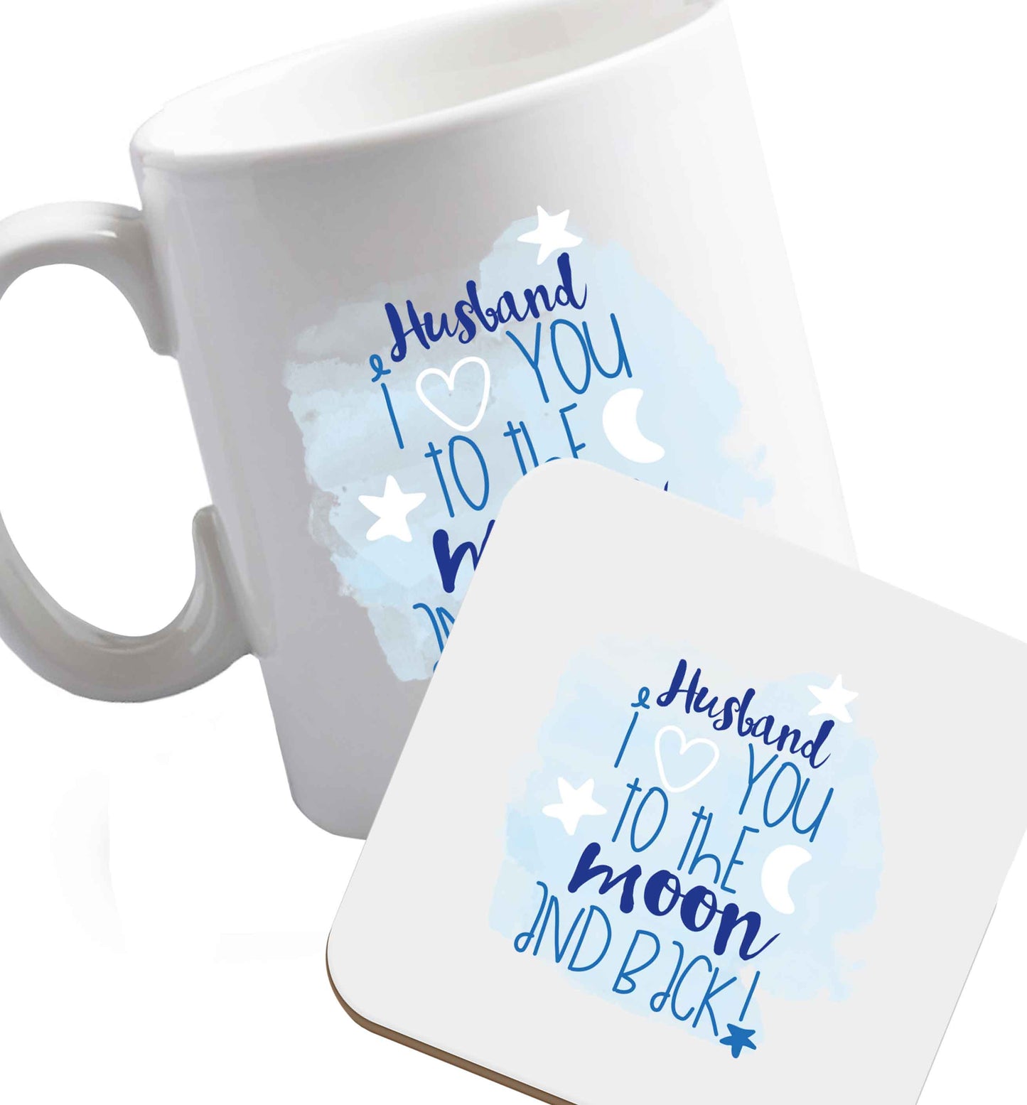 10 oz Favourite Type Pan Pancake ceramic mug and coaster set right handed