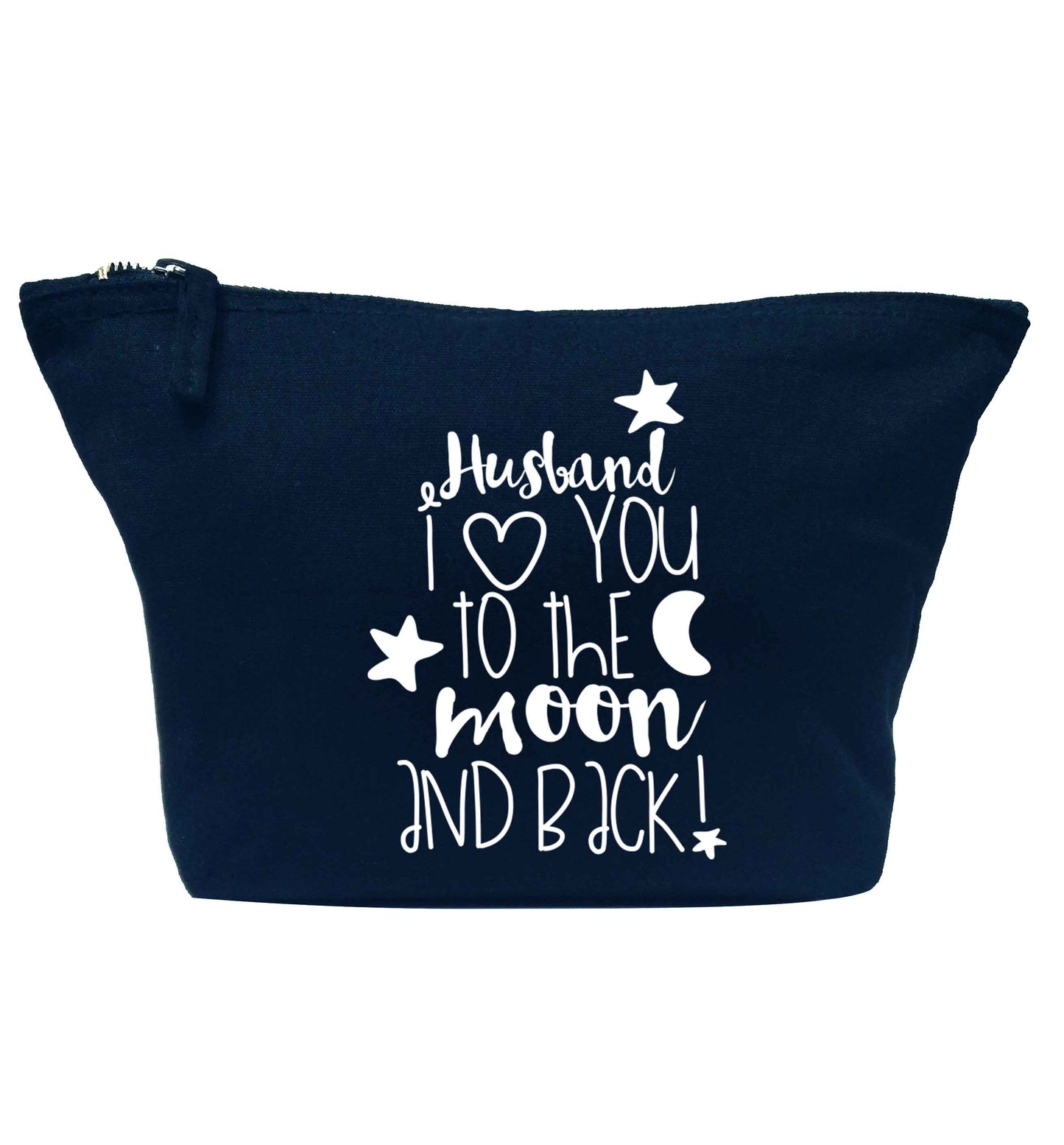 Husband I love you to the moon and back navy makeup bag