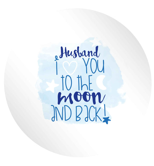 Husband I love you to the moon and back 24 @ 45mm matt circle stickers