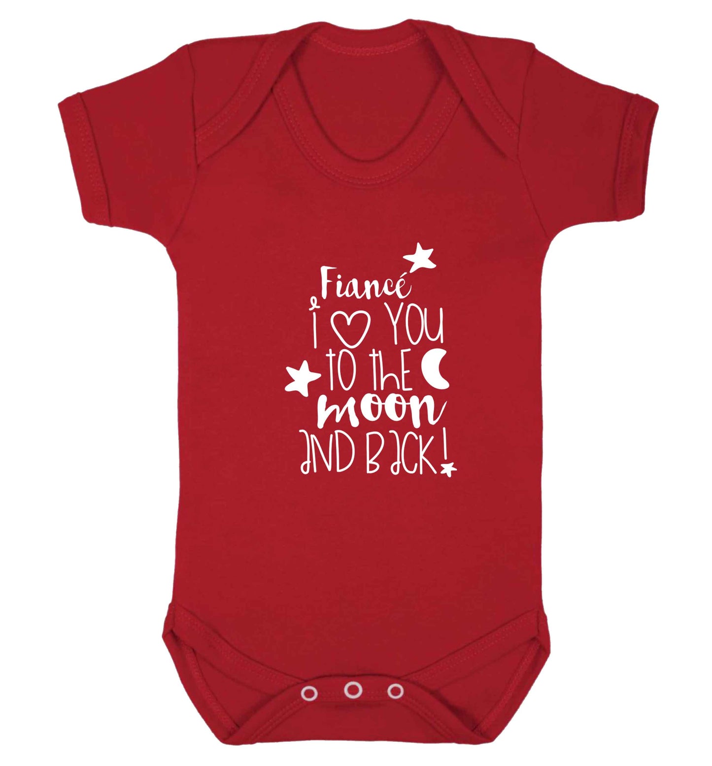 Fianc√© I love you to the moon and back baby vest red 18-24 months