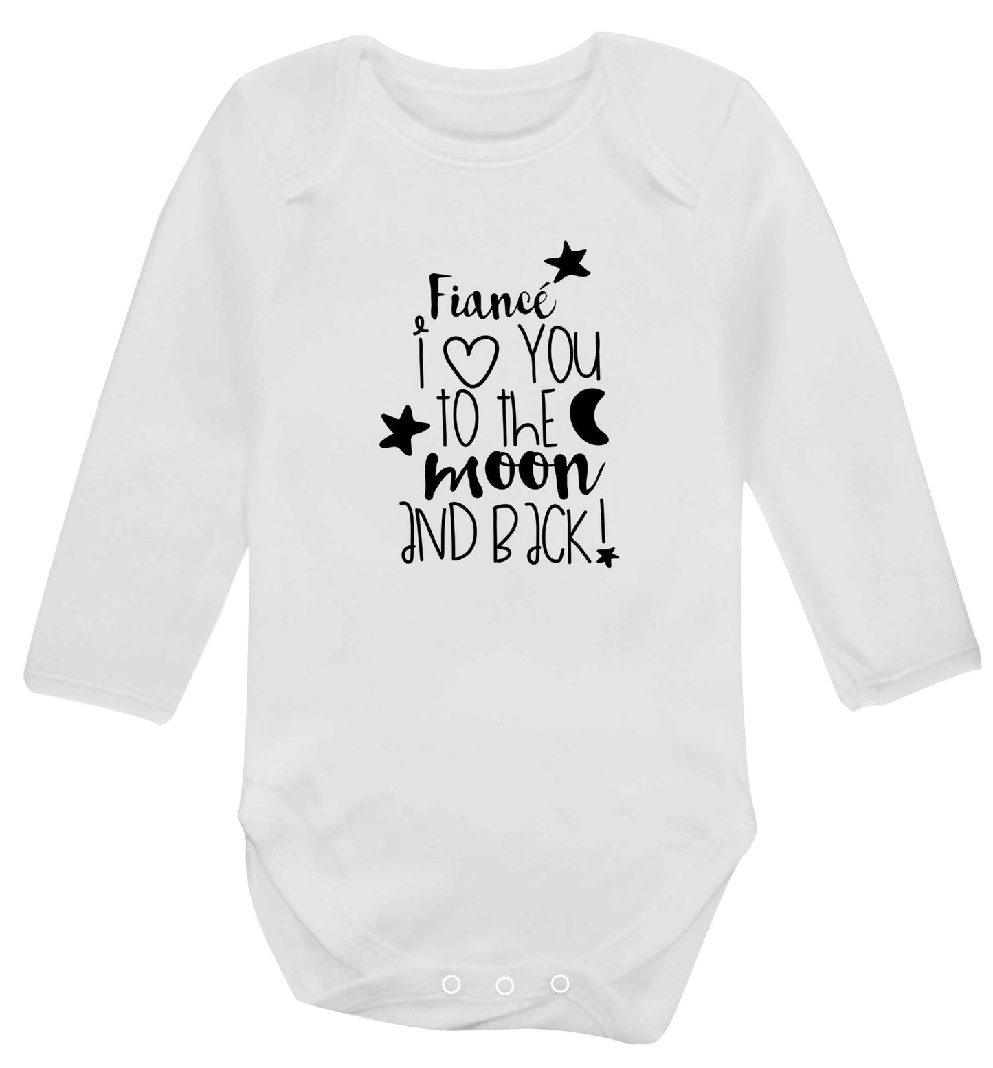 Fianc√© I love you to the moon and back baby vest long sleeved white 6-12 months