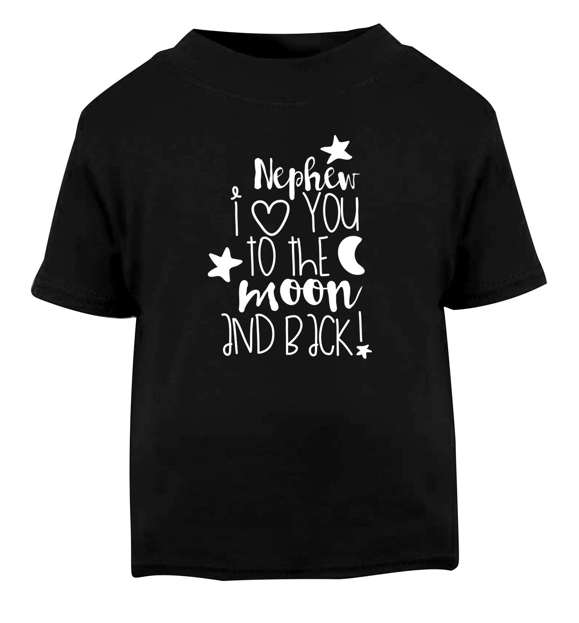 Nephew I love you to the moon and back Black Baby Toddler Tshirt 2 years