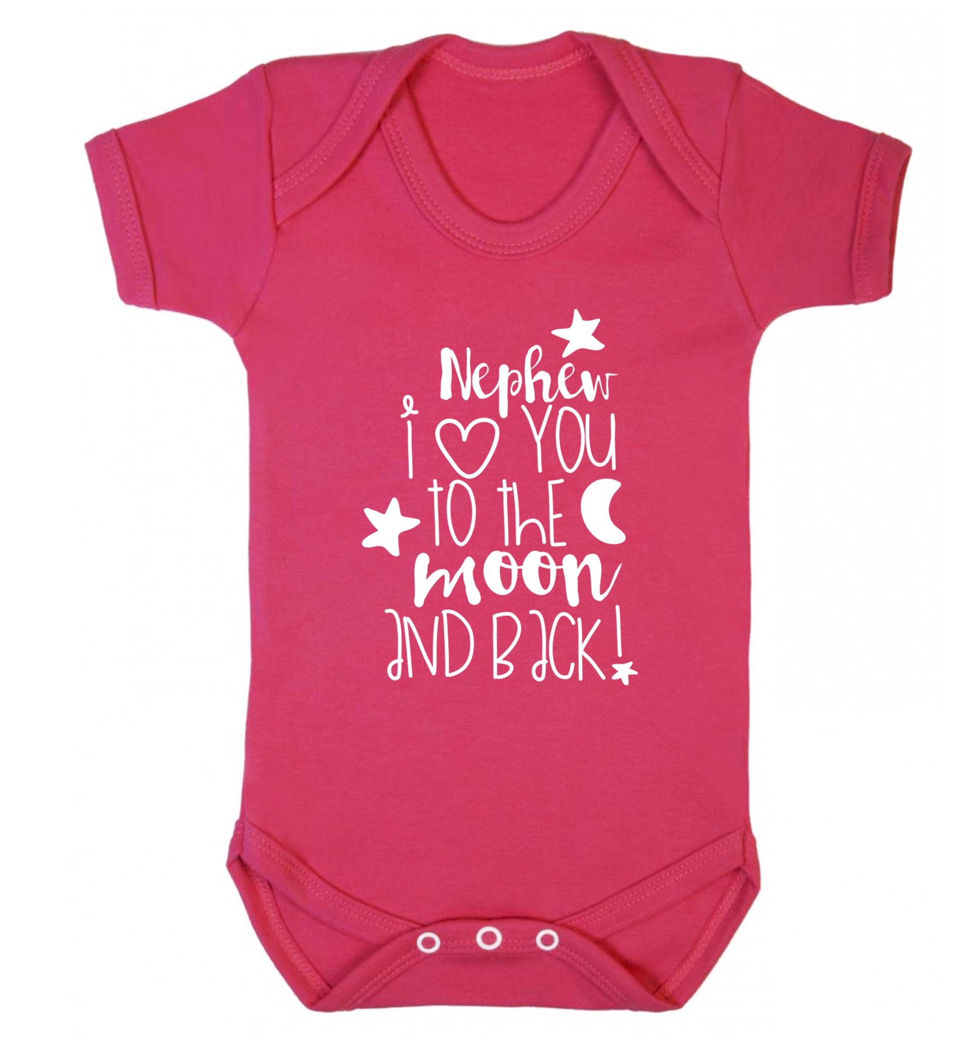 Nephew I love you to the moon and back Baby Vest dark pink 18-24 months