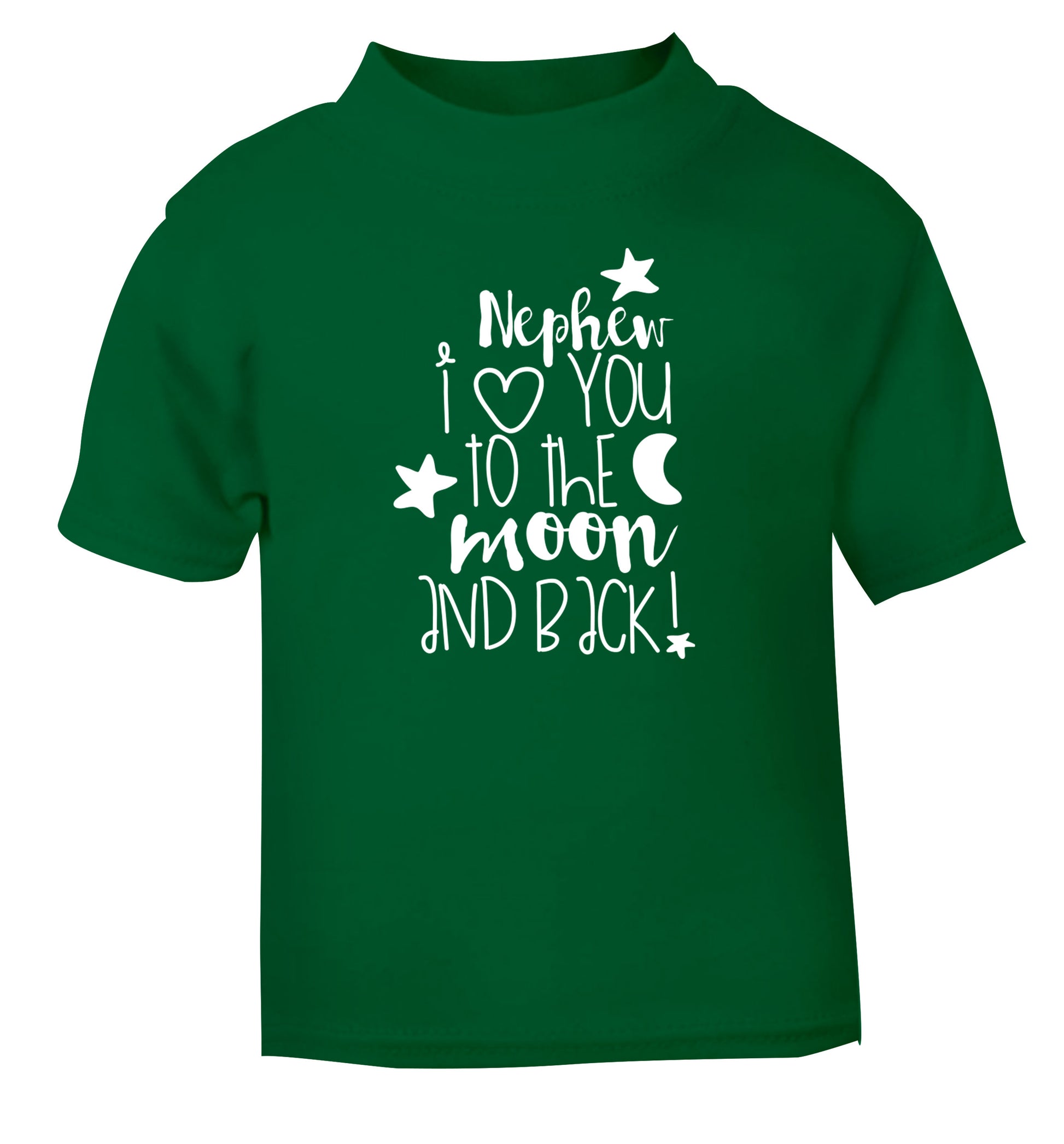 Nephew I love you to the moon and back green Baby Toddler Tshirt 2 Years