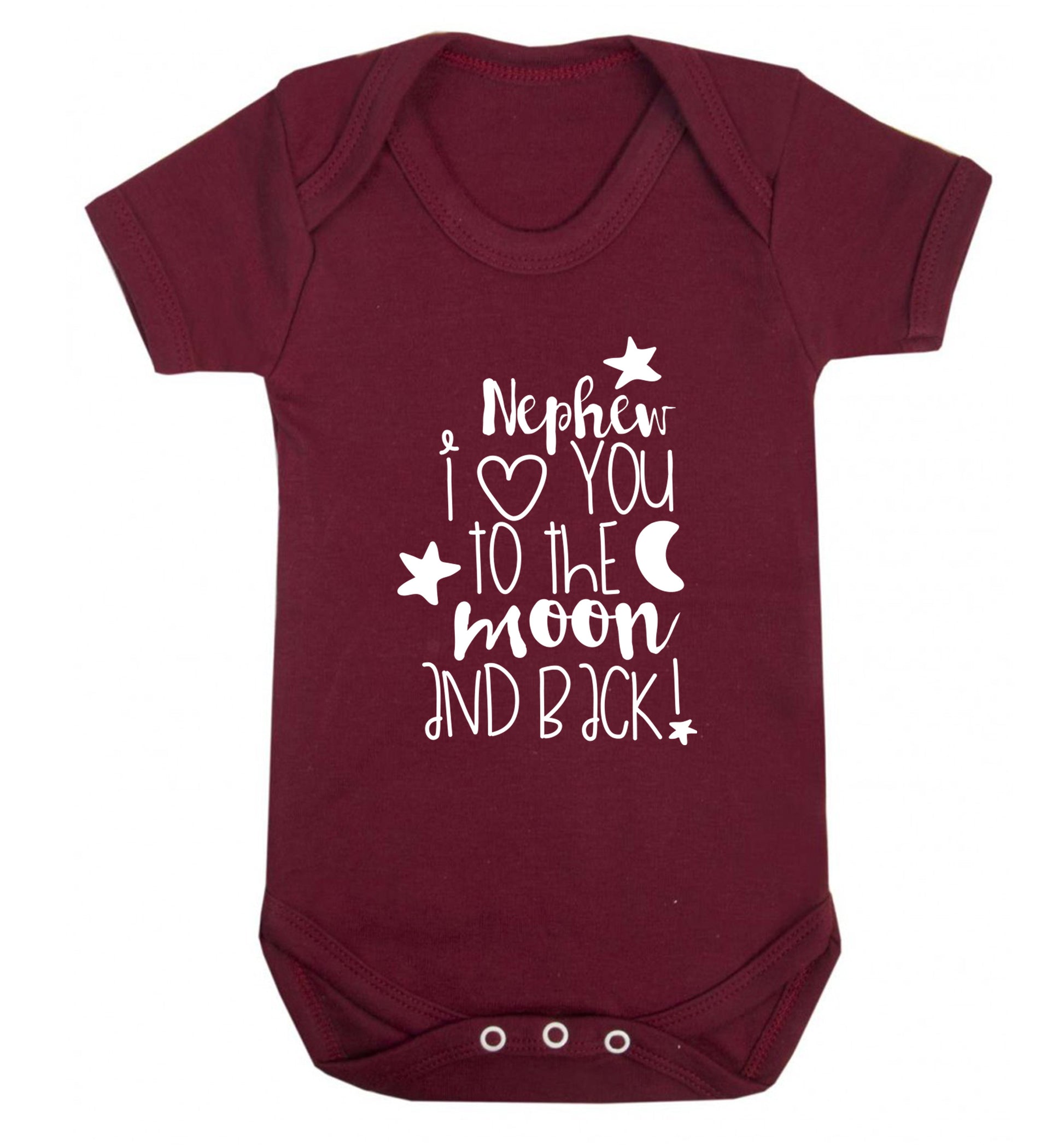 Nephew I love you to the moon and back Baby Vest maroon 18-24 months