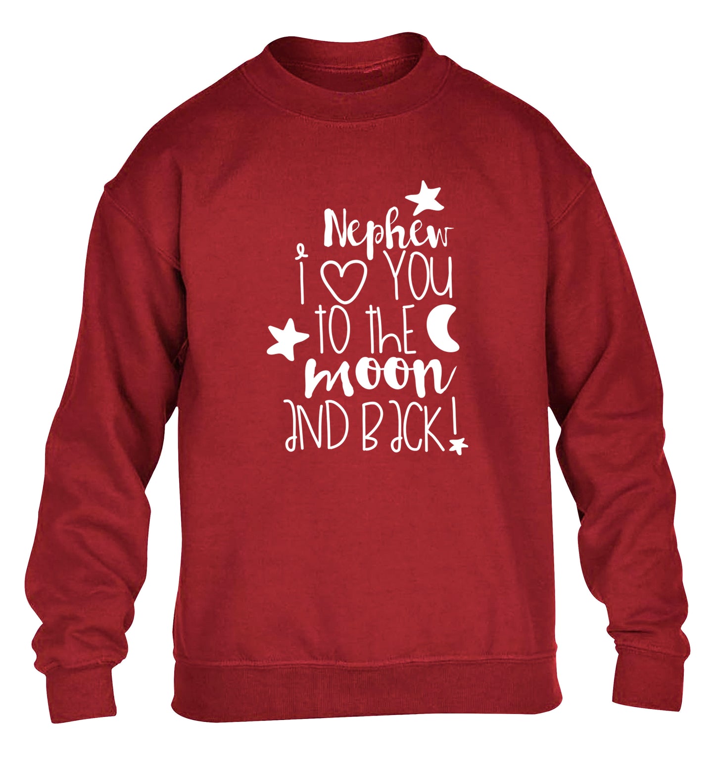 Nephew I love you to the moon and back children's grey  sweater 12-14 Years