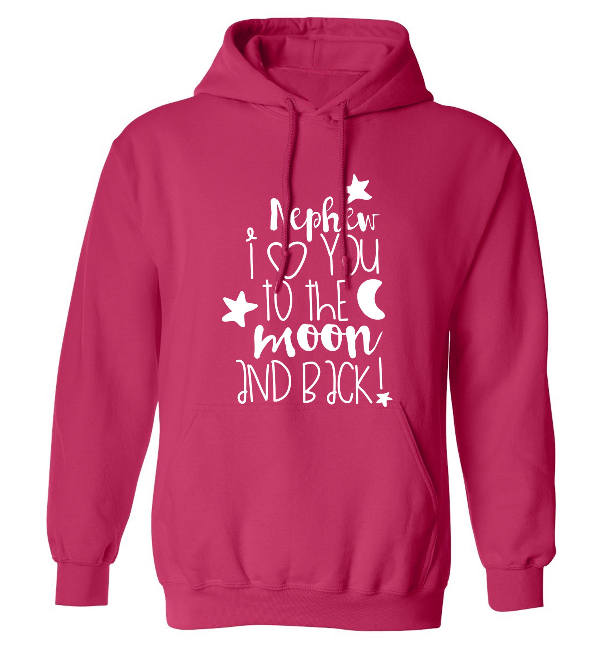 Nephew I love you to the moon and back adults unisex pink hoodie 2XL