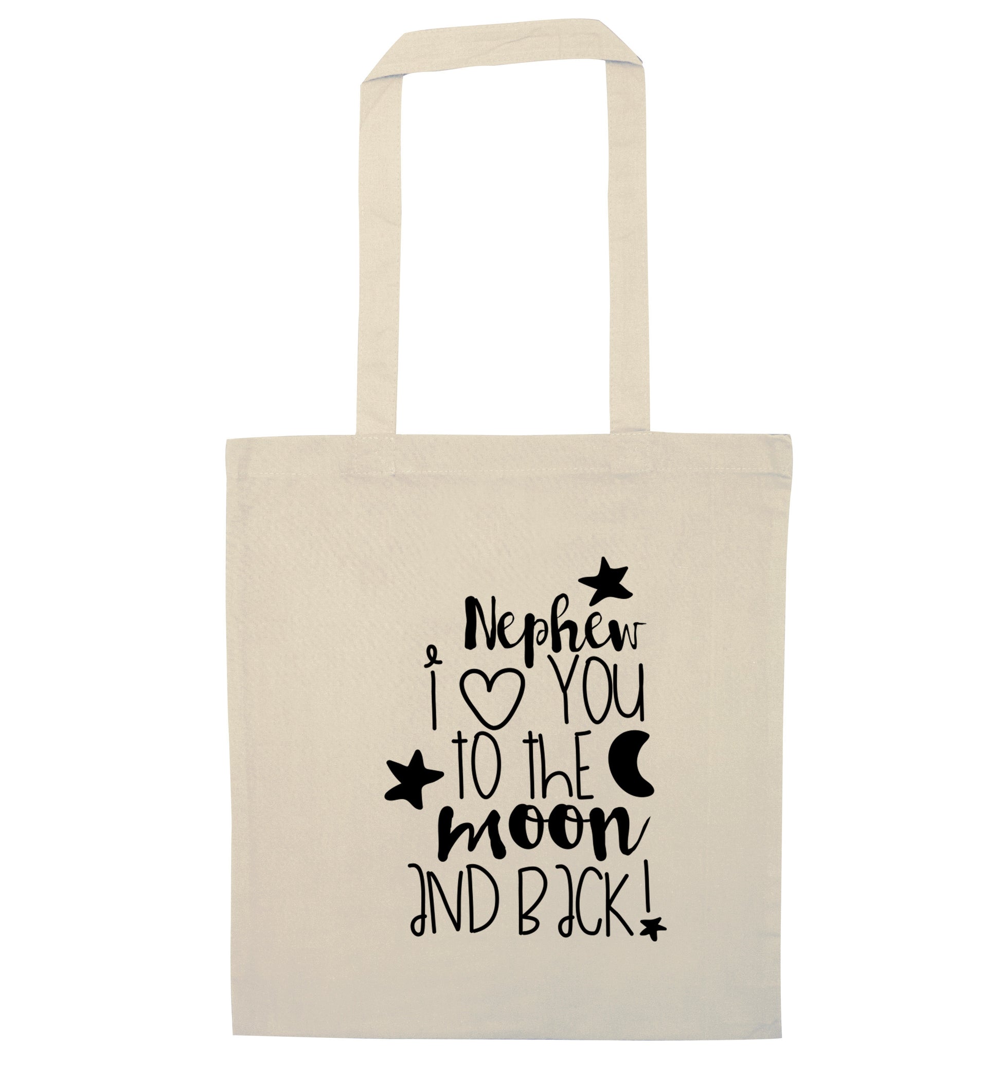 Nephew I love you to the moon and back natural tote bag