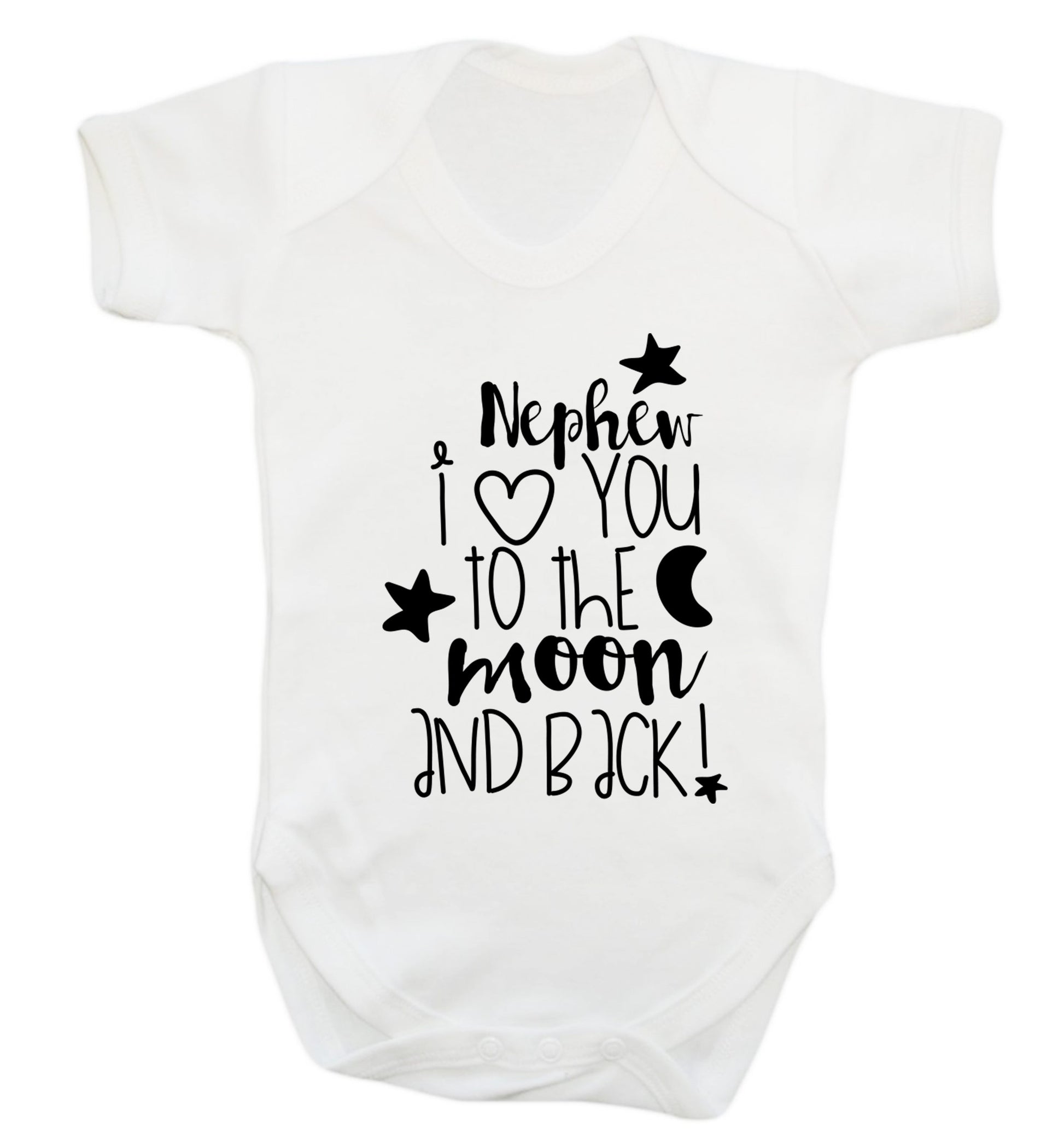 Nephew I love you to the moon and back Baby Vest white 18-24 months