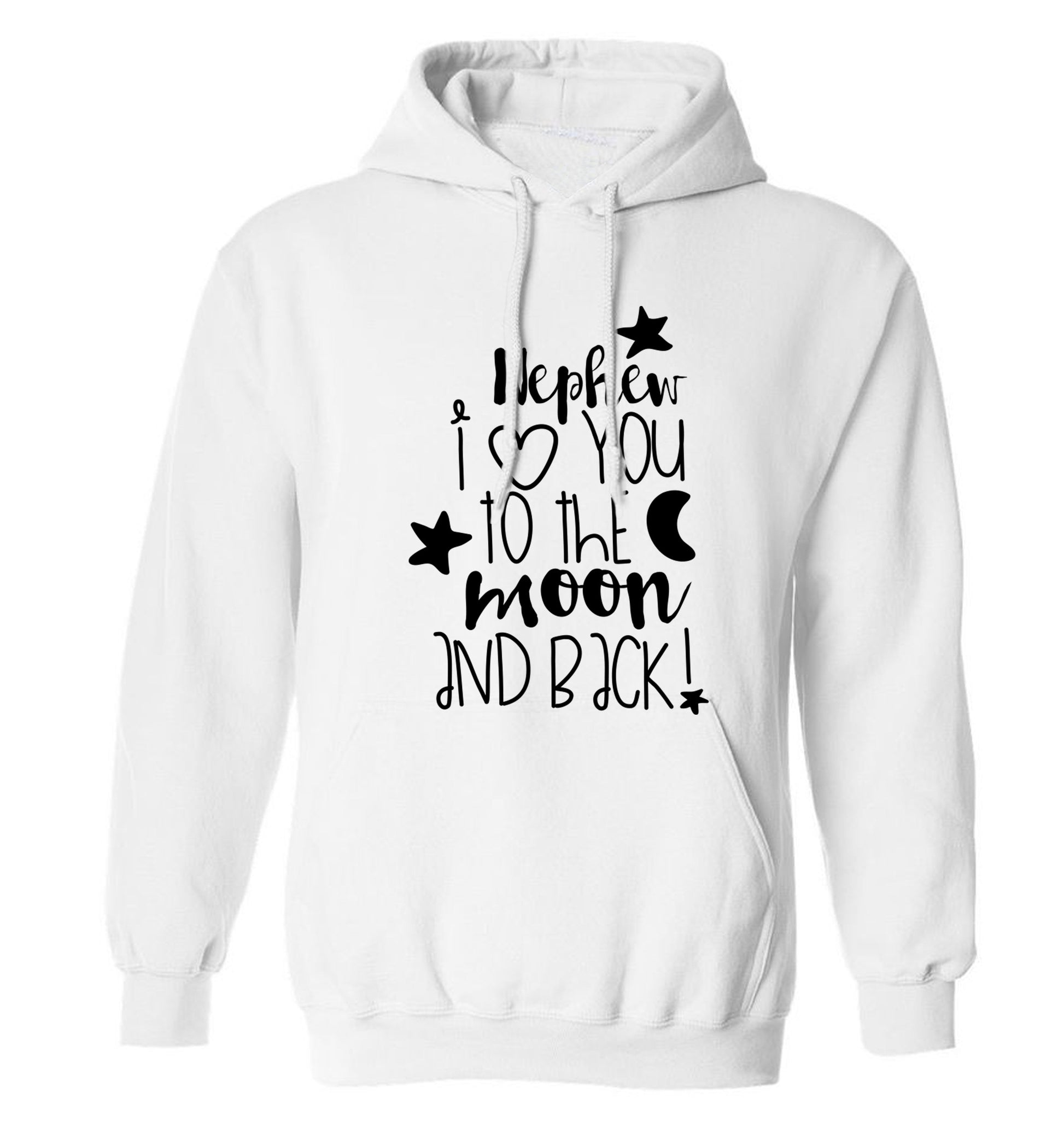 Nephew I love you to the moon and back adults unisex white hoodie 2XL