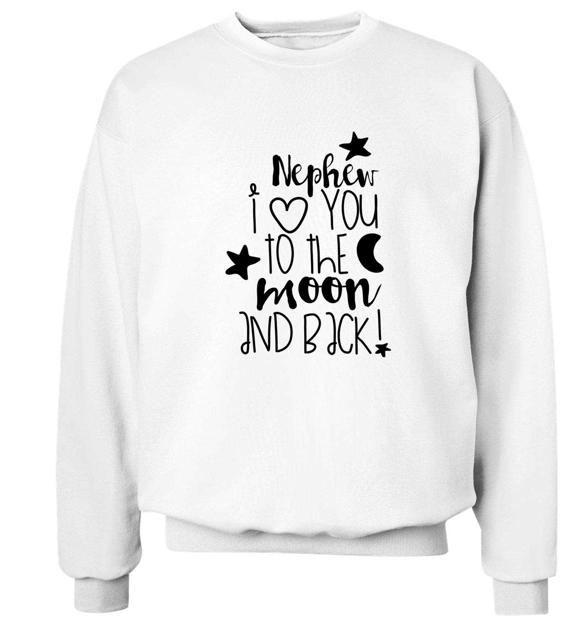 Nephew I love you to the moon and back Adult's unisex white  sweater 2XL