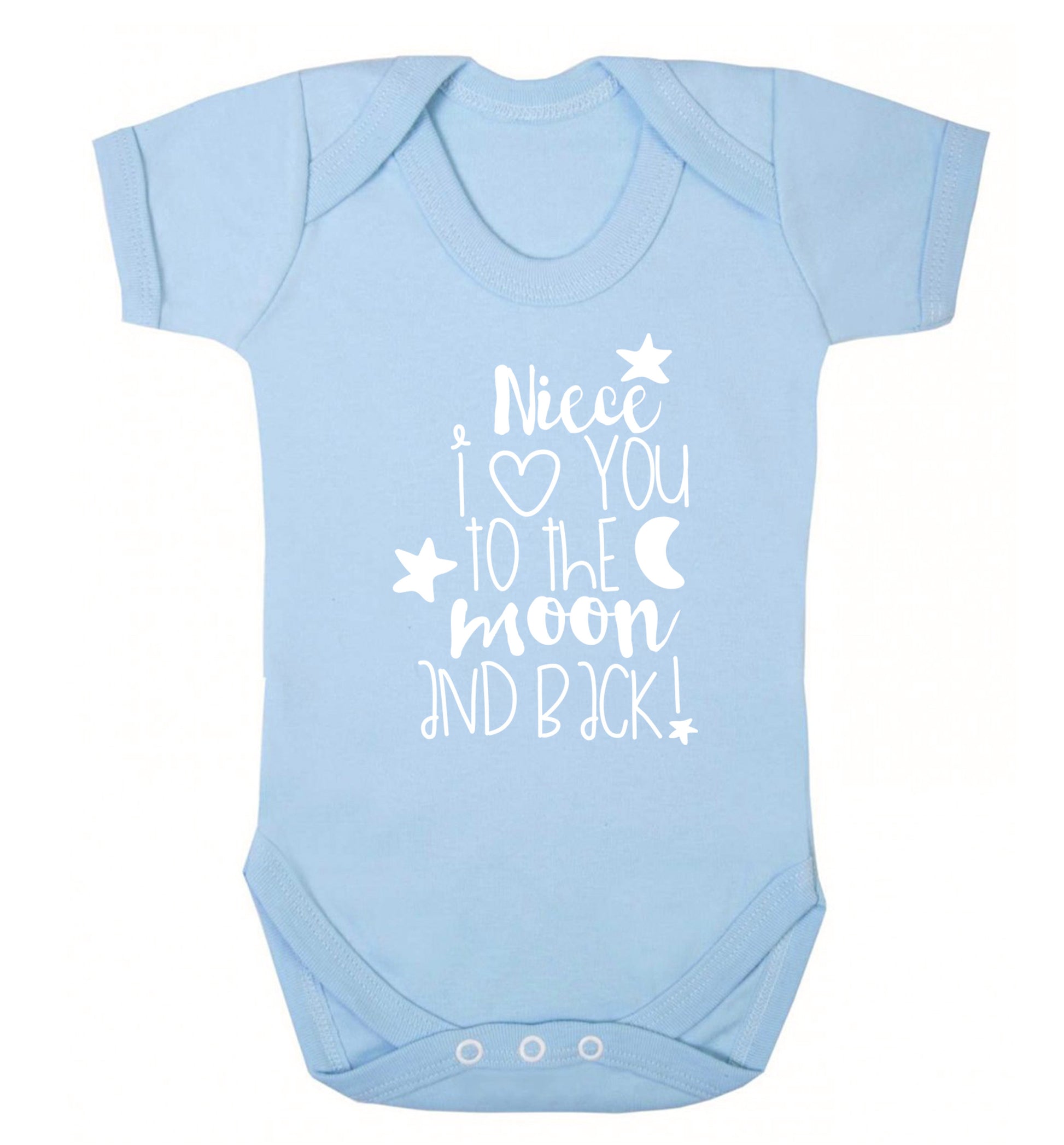 Niece I love you to the moon and back Baby Vest pale blue 18-24 months