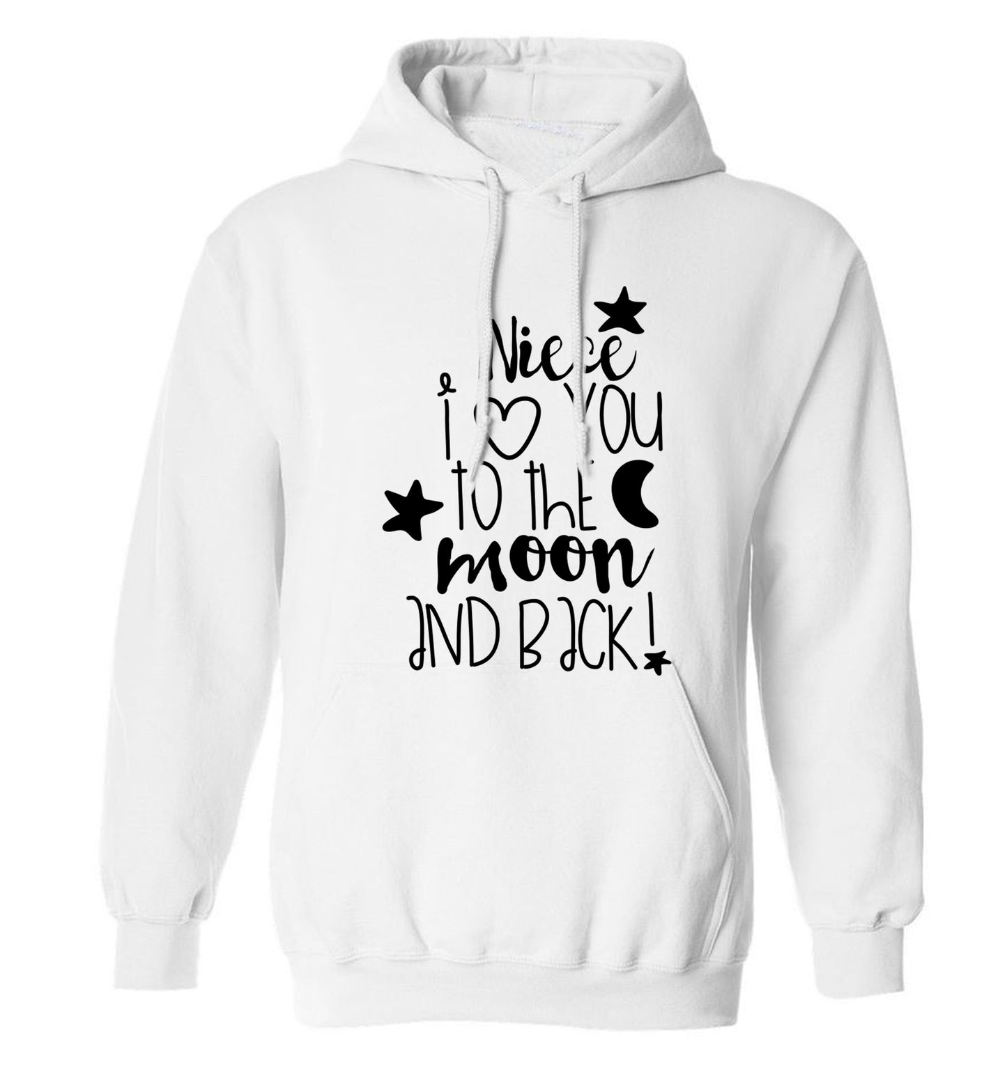 Niece I love you to the moon and back adults unisex white hoodie 2XL