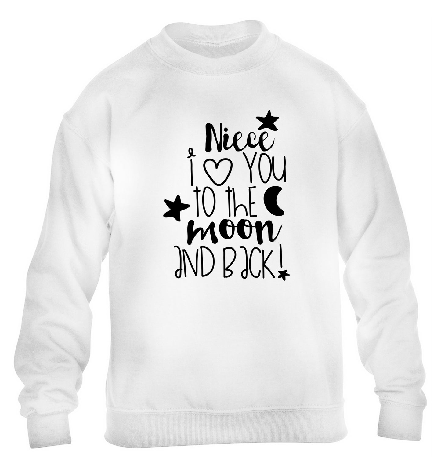 Niece I love you to the moon and back children's white  sweater 12-14 Years