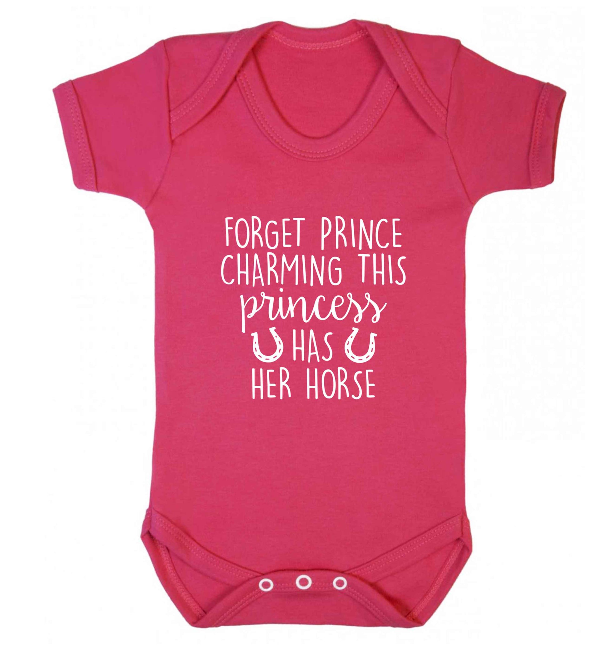 Forget prince charming this princess has her horse baby vest dark pink 18-24 months