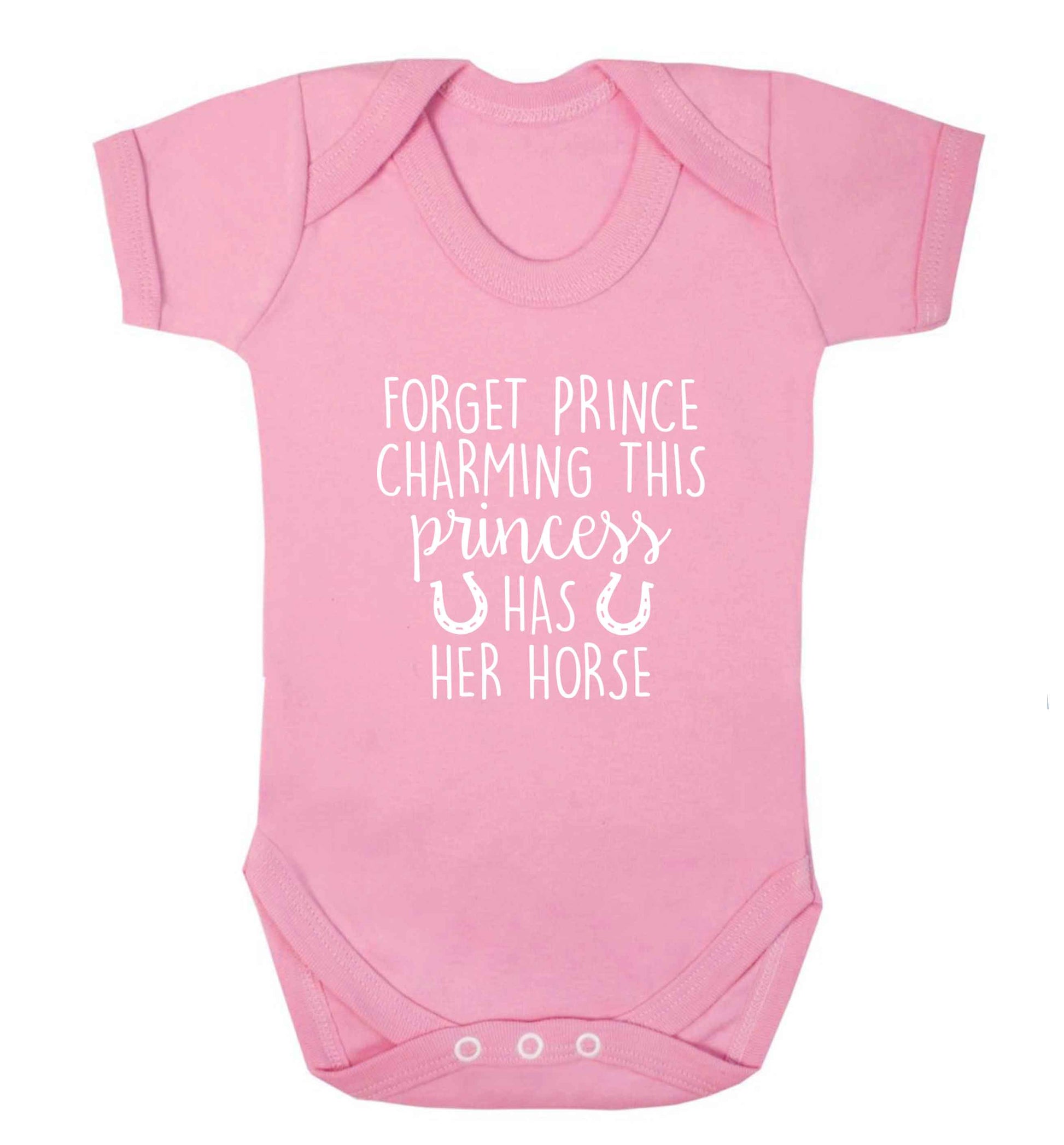 Forget prince charming this princess has her horse baby vest pale pink 18-24 months