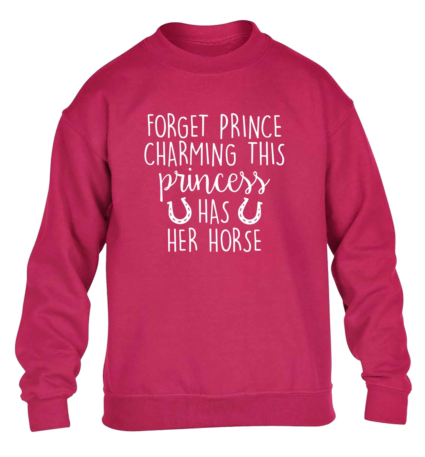 Forget prince charming this princess has her horse children's pink sweater 12-13 Years