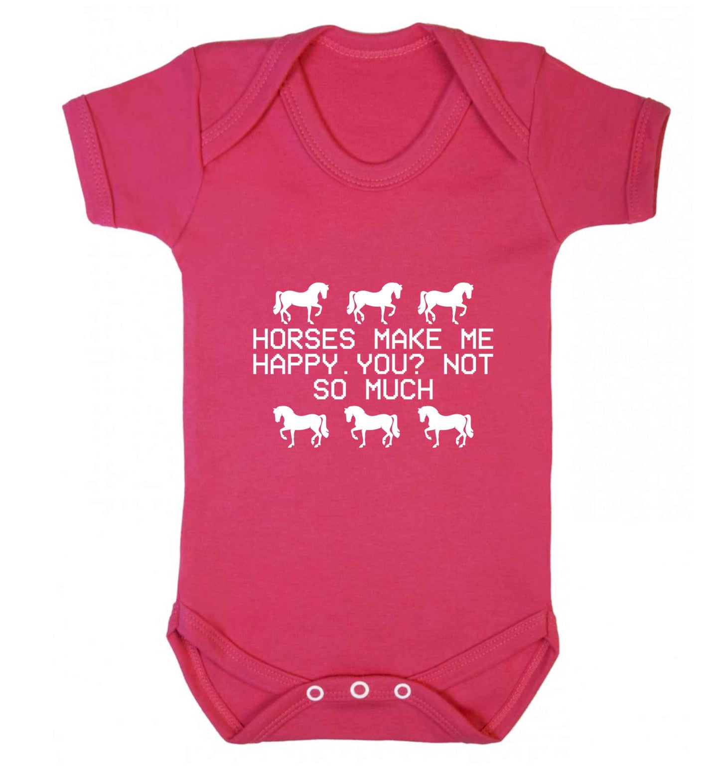 Horses make me happy, you not so much baby vest dark pink 18-24 months