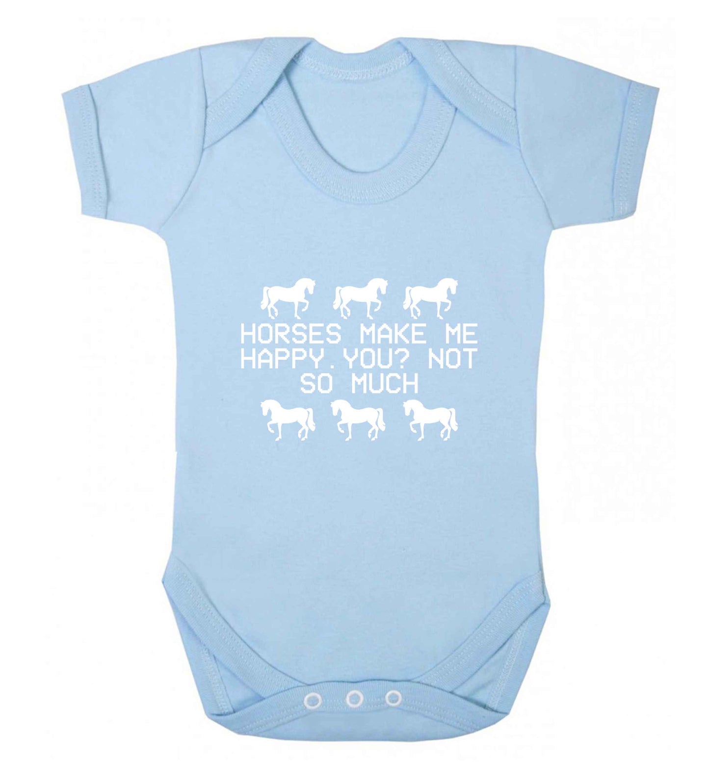 Horses make me happy, you not so much baby vest pale blue 18-24 months