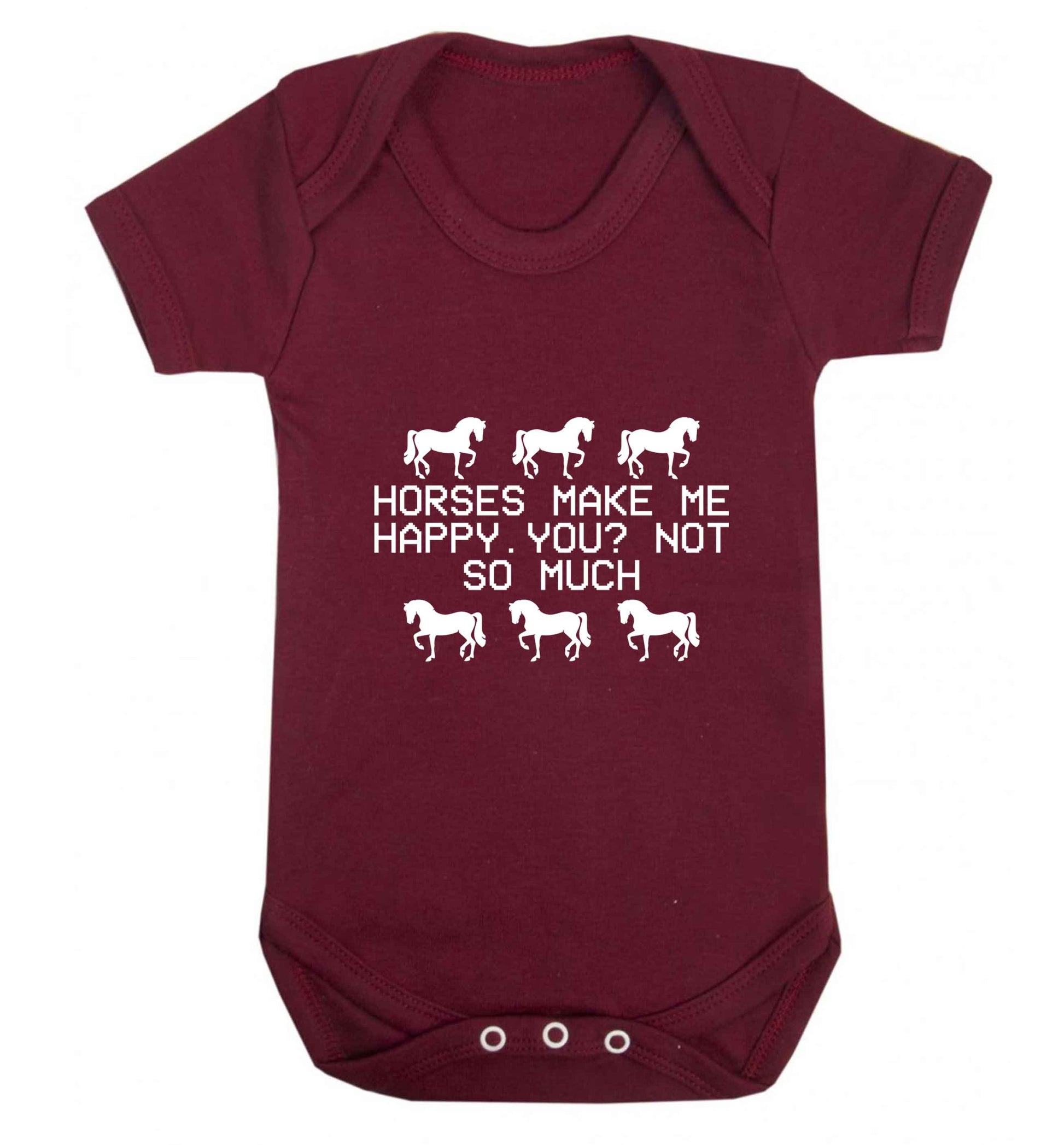 Horses make me happy, you not so much baby vest maroon 18-24 months