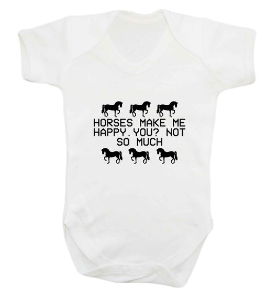 Horses make me happy, you not so much baby vest white 18-24 months