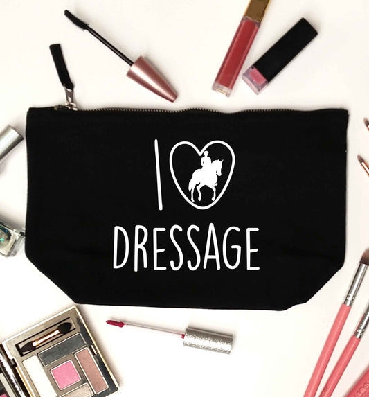 I love dressage black makeup bag