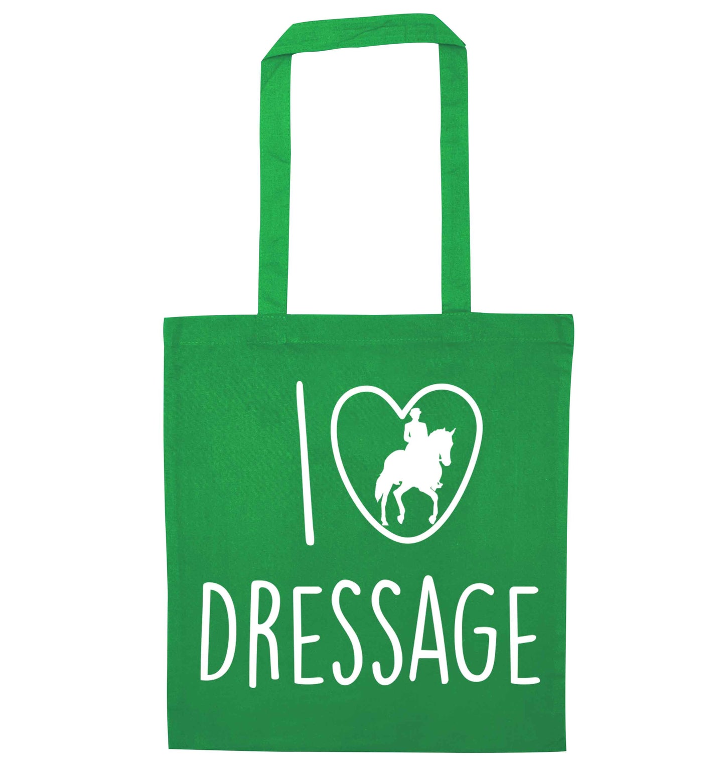 I love dressage green tote bag