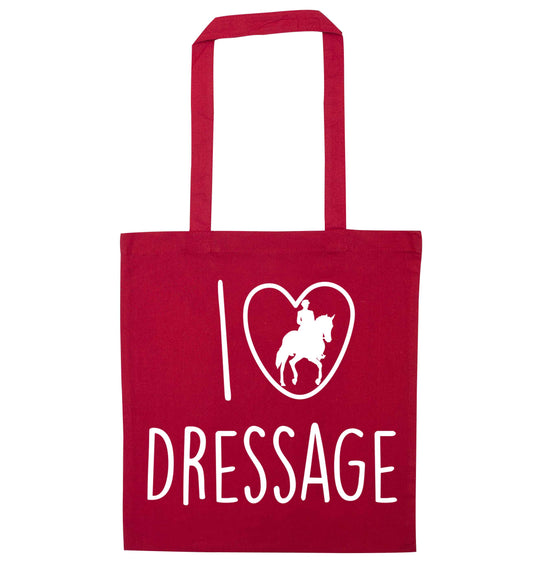 I love dressage red tote bag