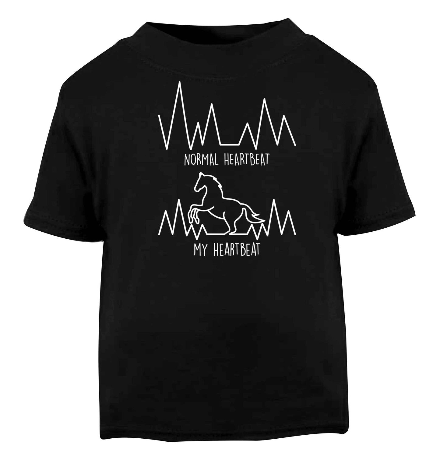 Horse - Normal heartbeat my heartbeat Black baby toddler Tshirt 2 years