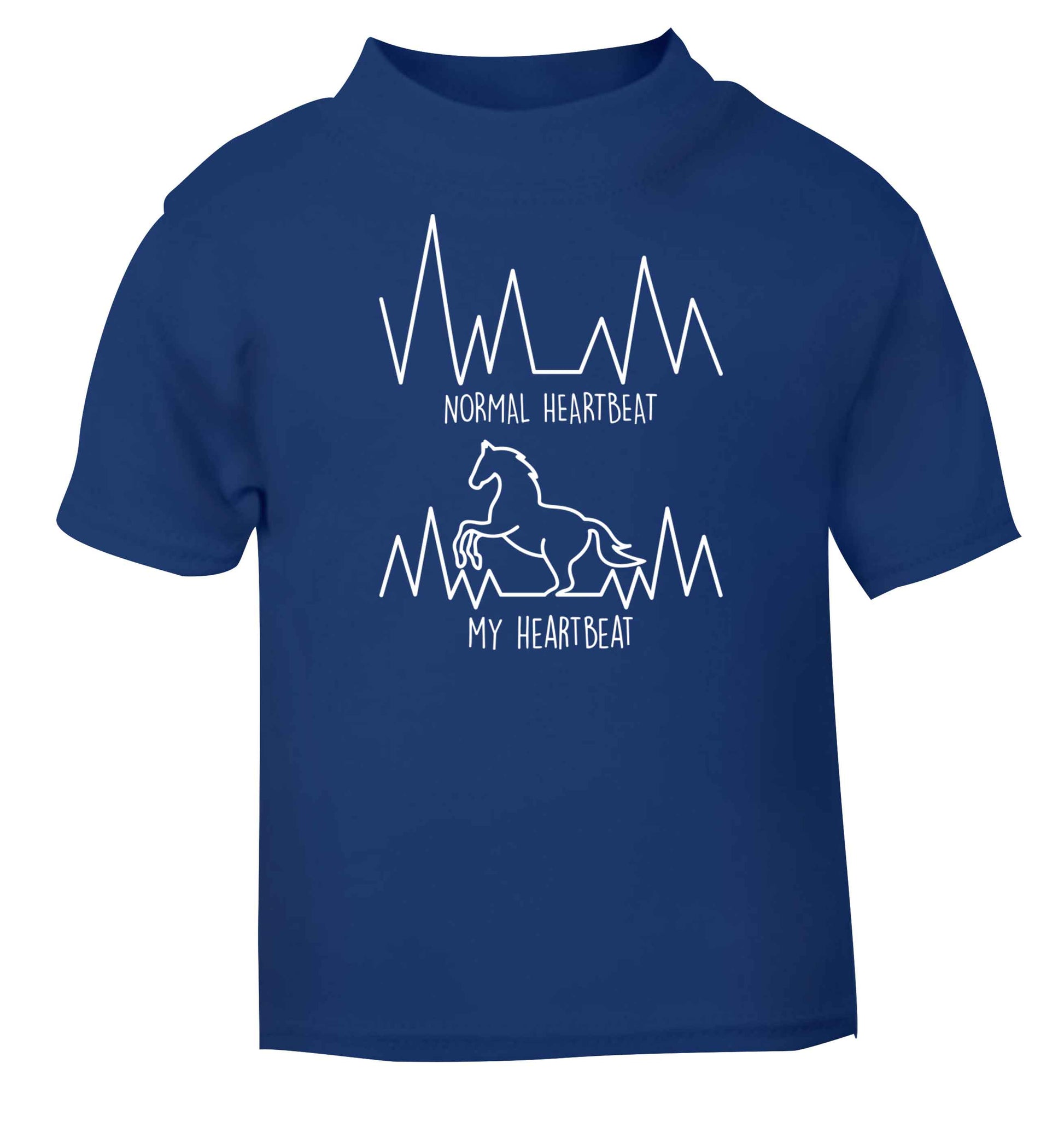 Horse - Normal heartbeat my heartbeat blue baby toddler Tshirt 2 Years
