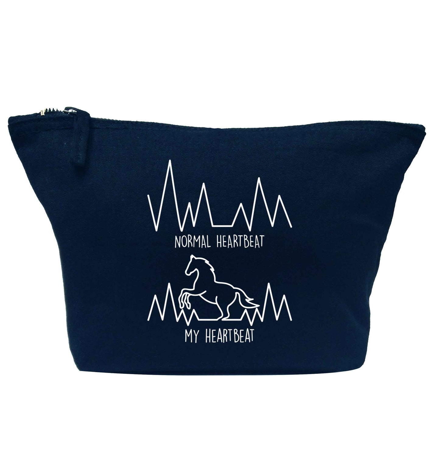 Horse - Normal heartbeat my heartbeat navy makeup bag