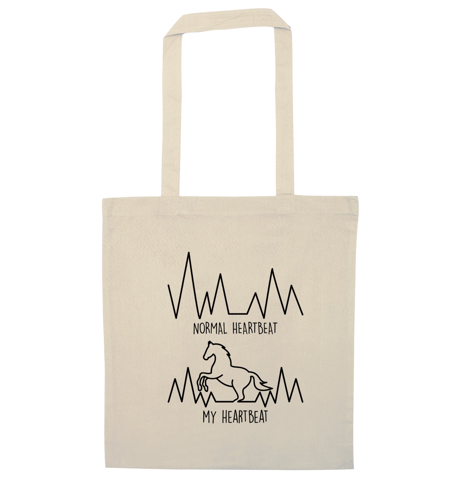 Normal heartbeat, my heartbeat horse lover natural tote bag