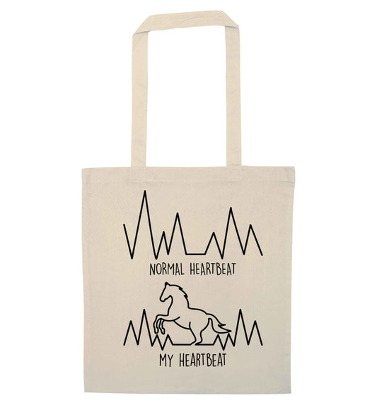 Horse - Normal heartbeat my heartbeat natural tote bag