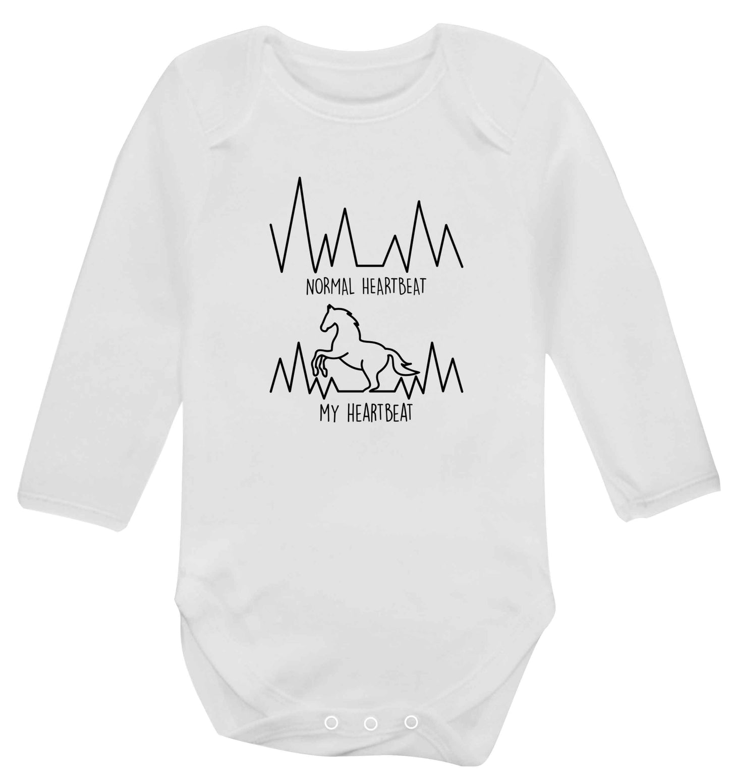 Horse - Normal heartbeat my heartbeat baby vest long sleeved white 6-12 months