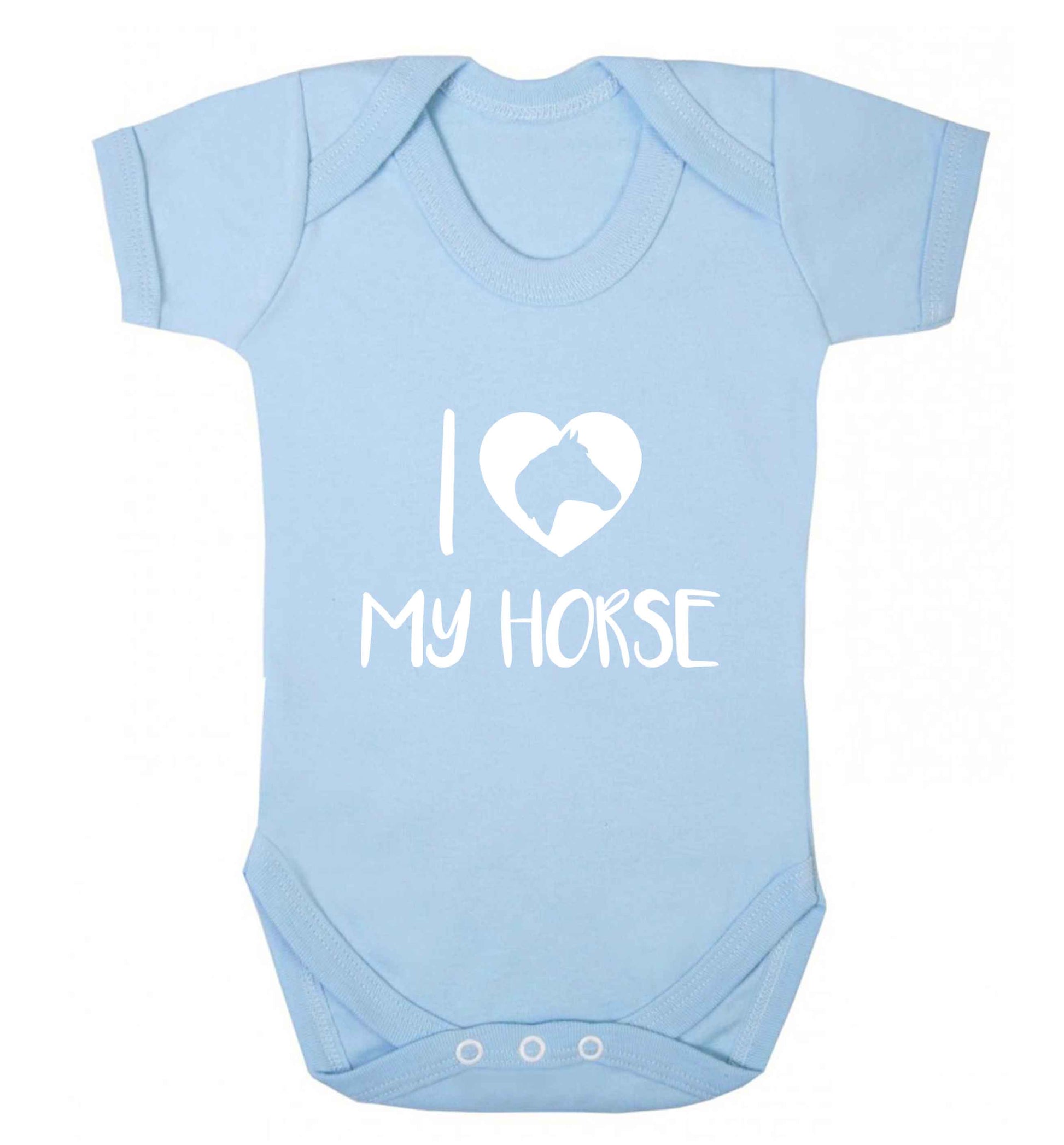 I love my horse baby vest pale blue 18-24 months