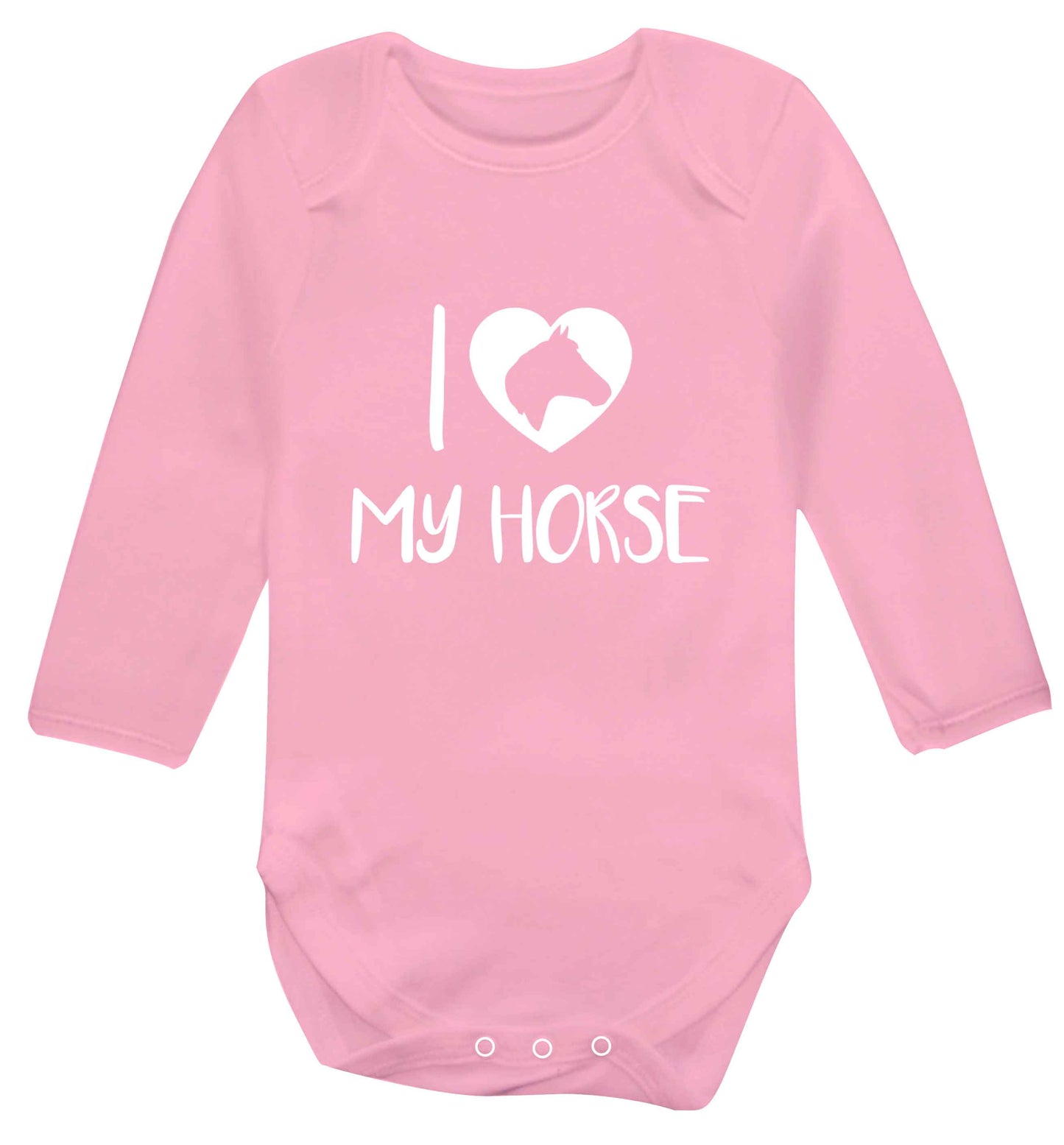 I love my horse baby vest long sleeved pale pink 6-12 months