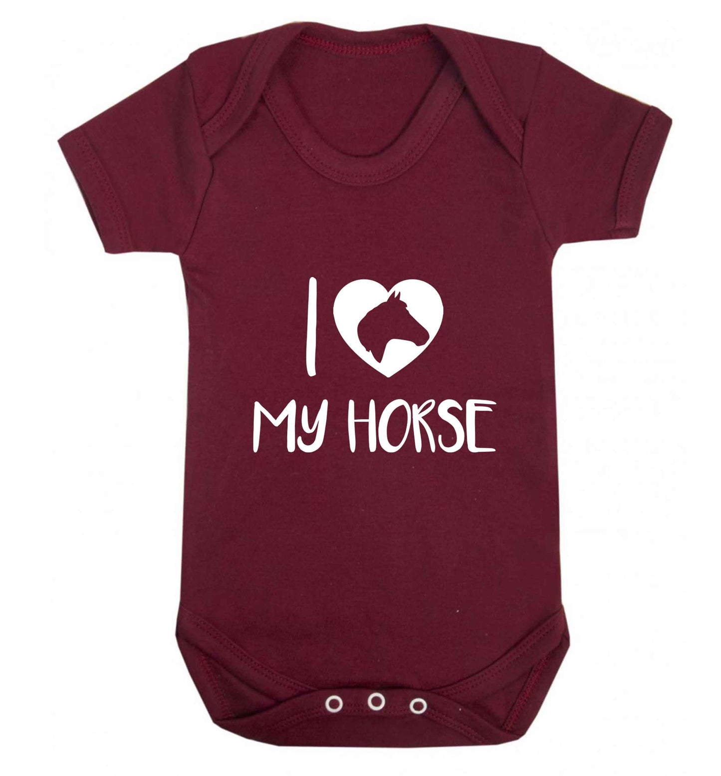 I love my horse baby vest maroon 18-24 months