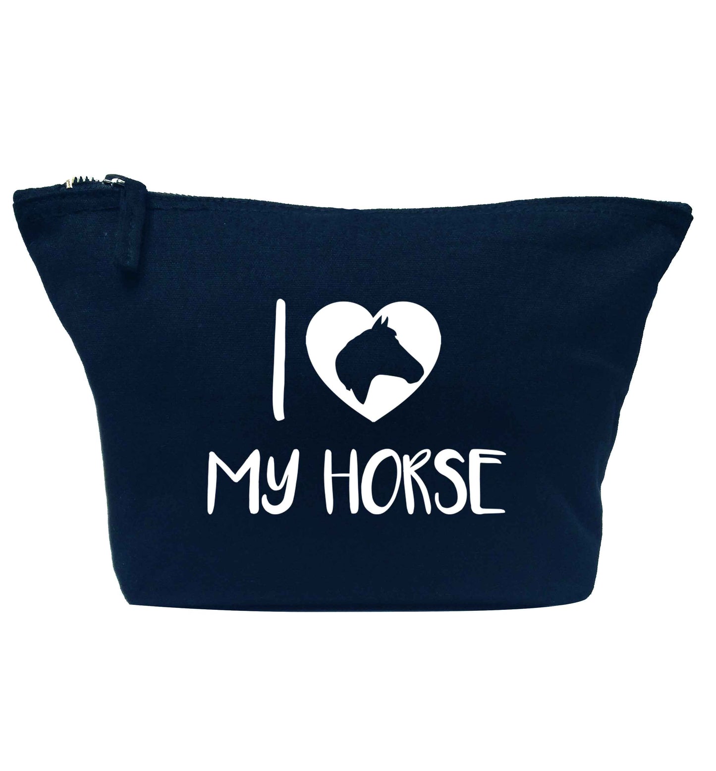I love my horse navy makeup bag