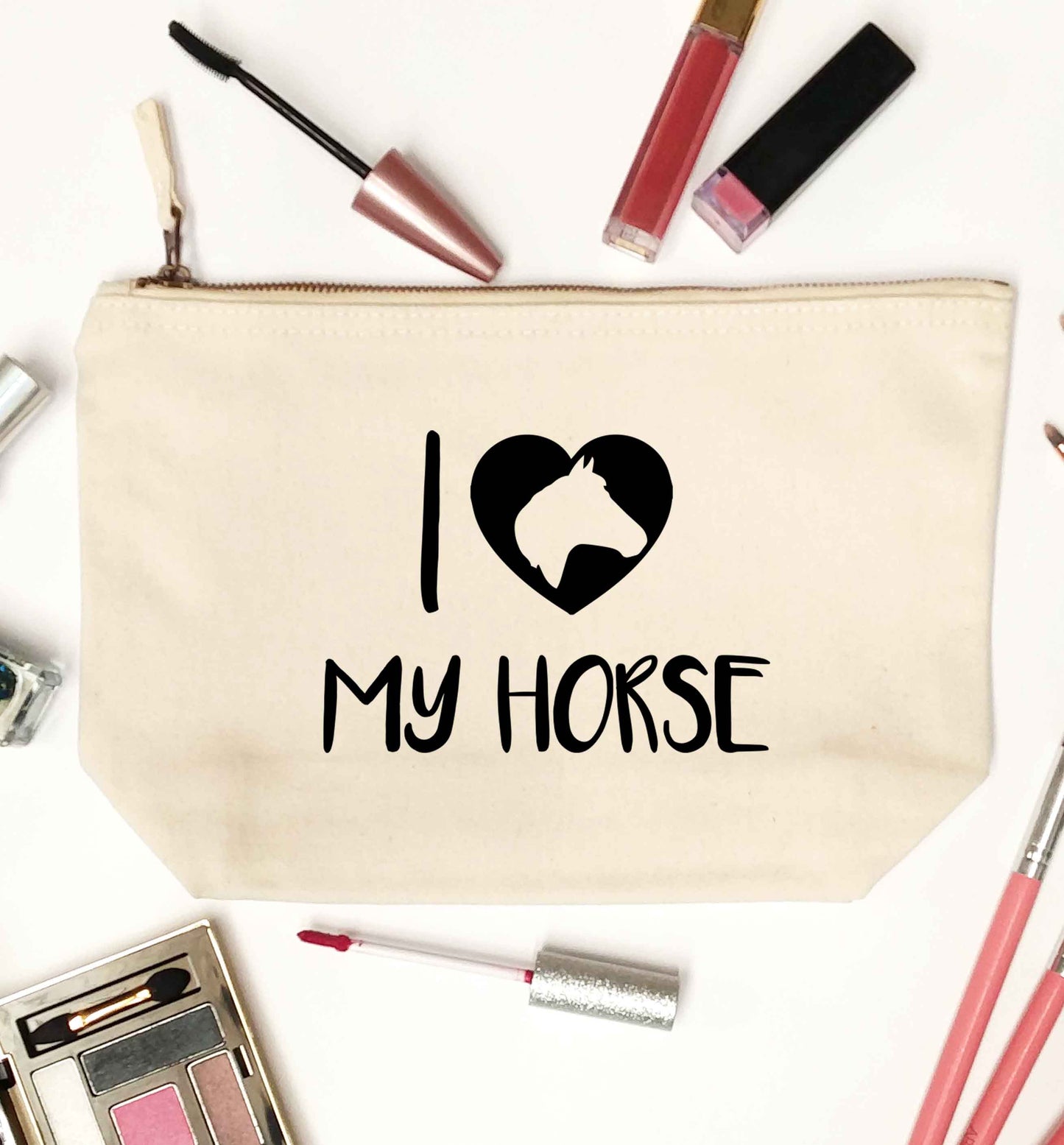 I love my horse natural makeup bag