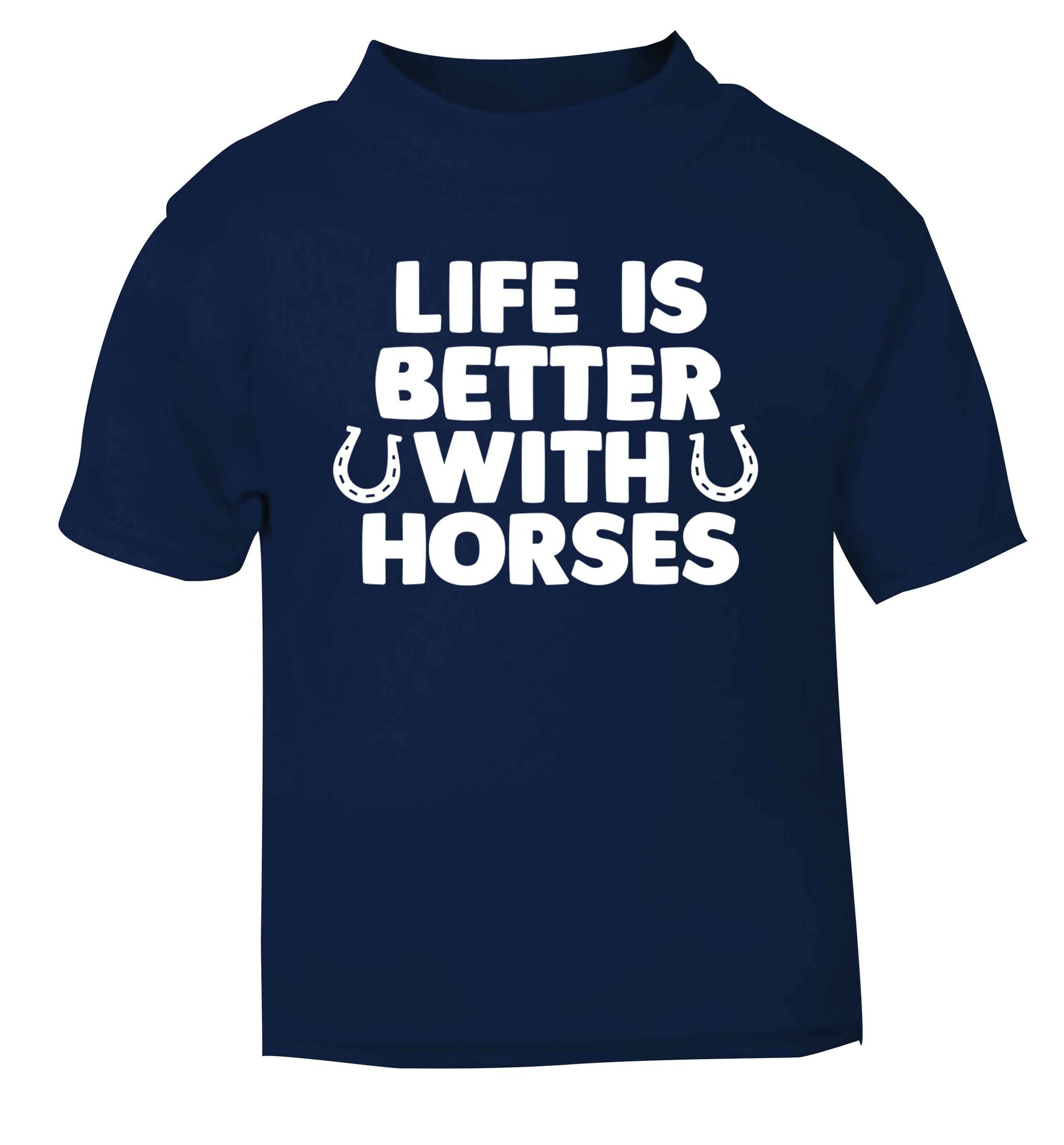 Life is better with horses navy baby toddler Tshirt 2 Years