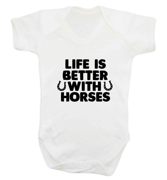 Life is better with horses baby vest white 18-24 months