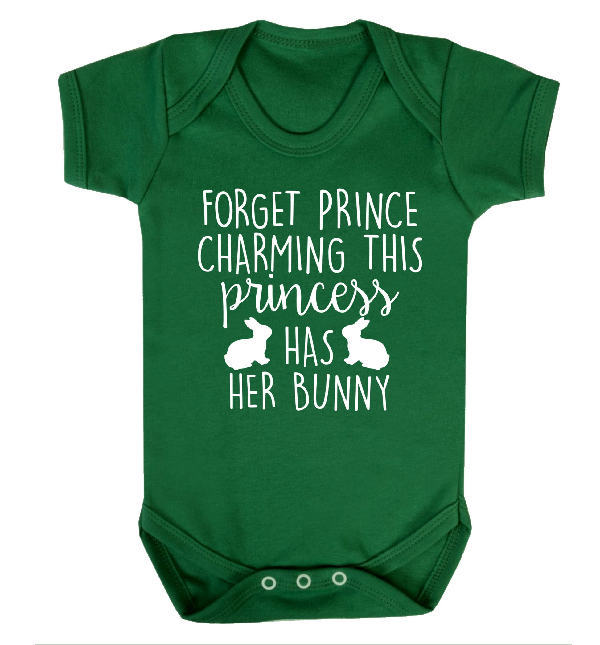 Forget prince charming this princess has her bunny Baby Vest green 18-24 months