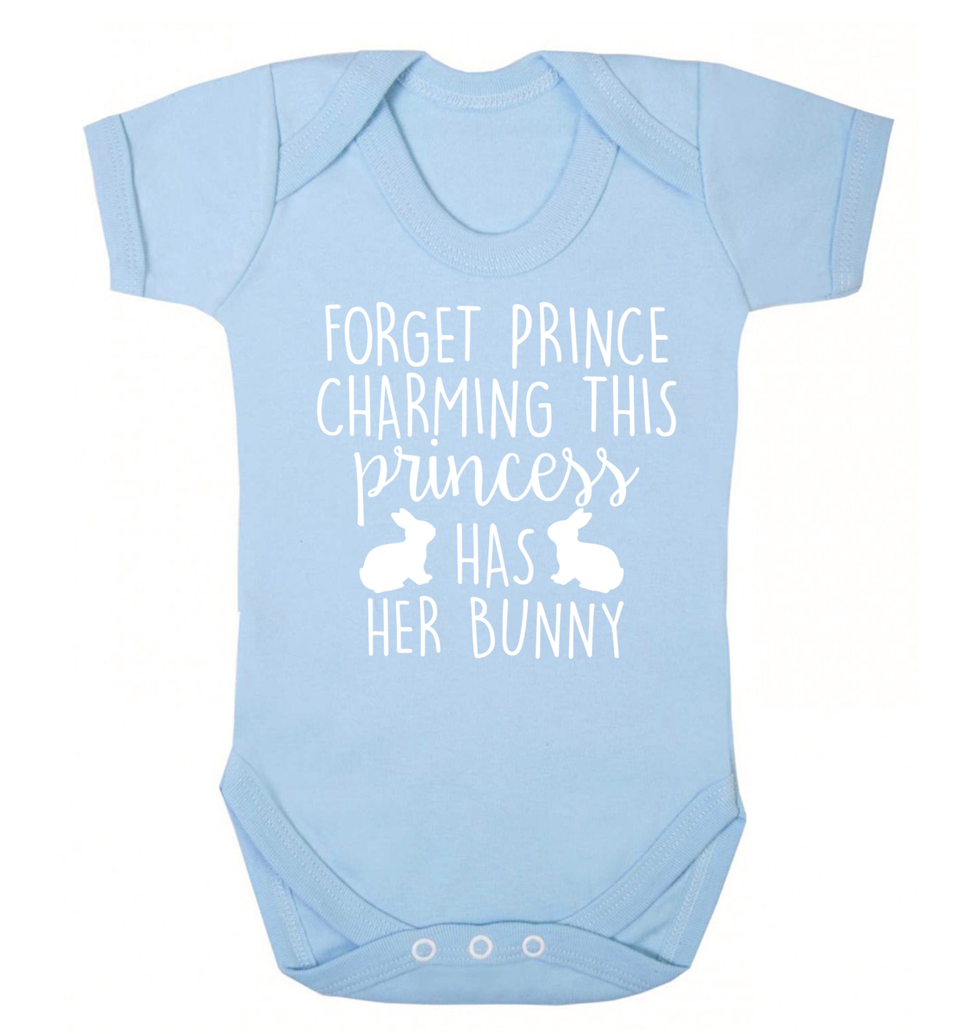 Forget prince charming this princess has her bunny Baby Vest pale blue 18-24 months
