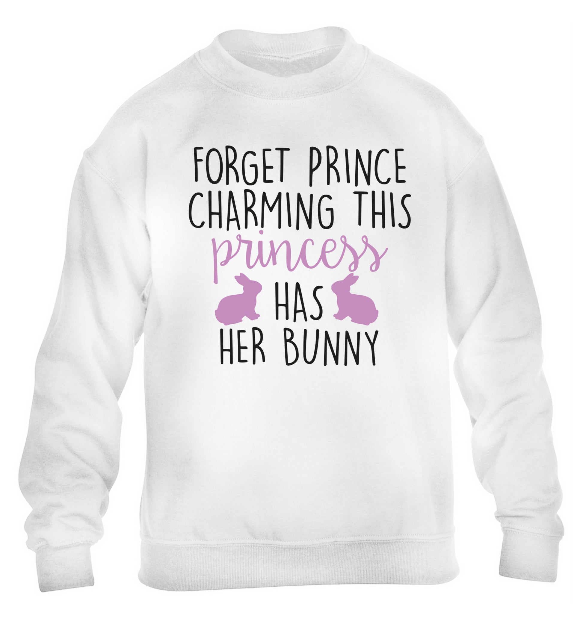 Forget prince charming this princess has her bunny children's white  sweater 12-14 Years