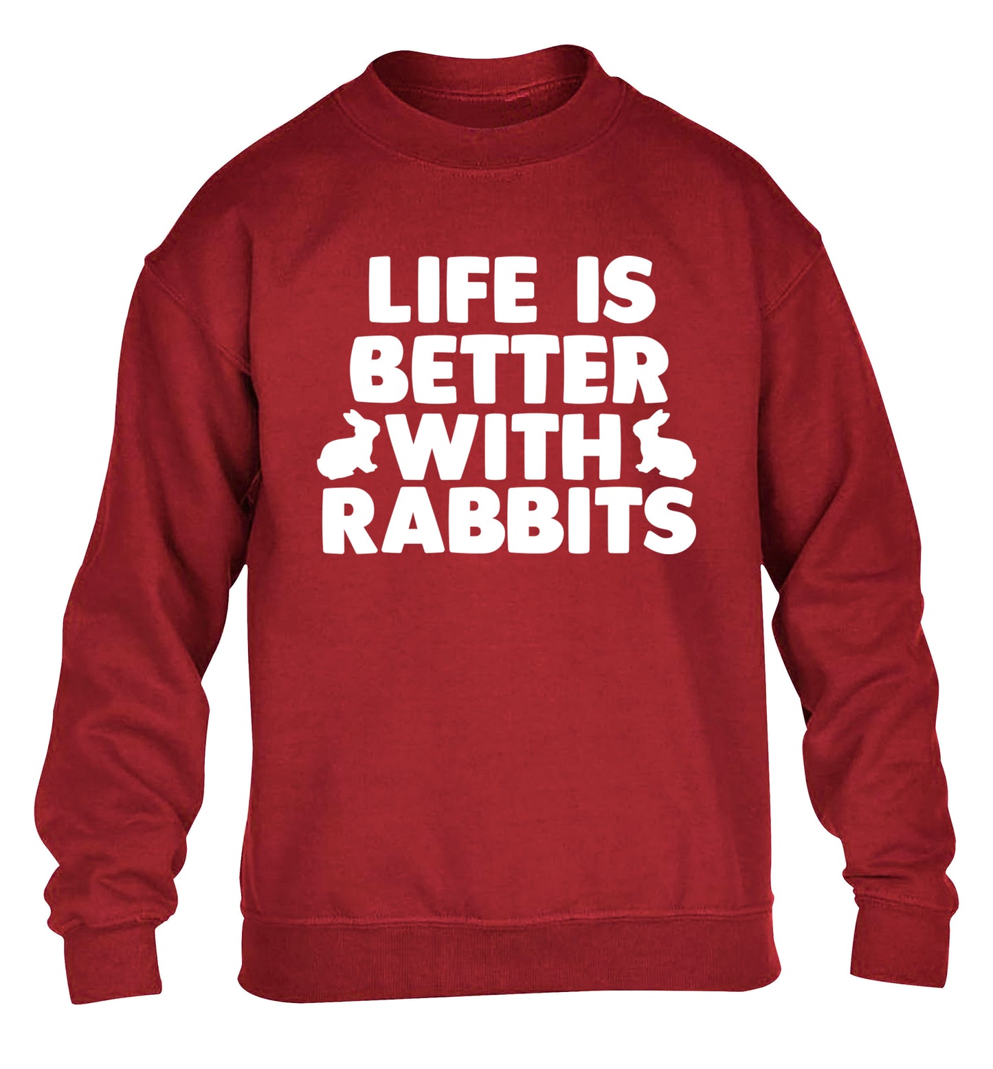Life is better with rabbits children's grey  sweater 12-14 Years