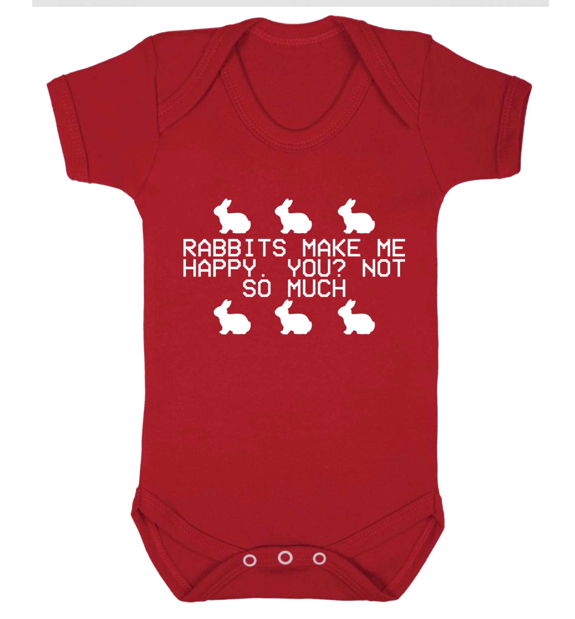 Rabbits make me happy, you not so much Baby Vest red 18-24 months