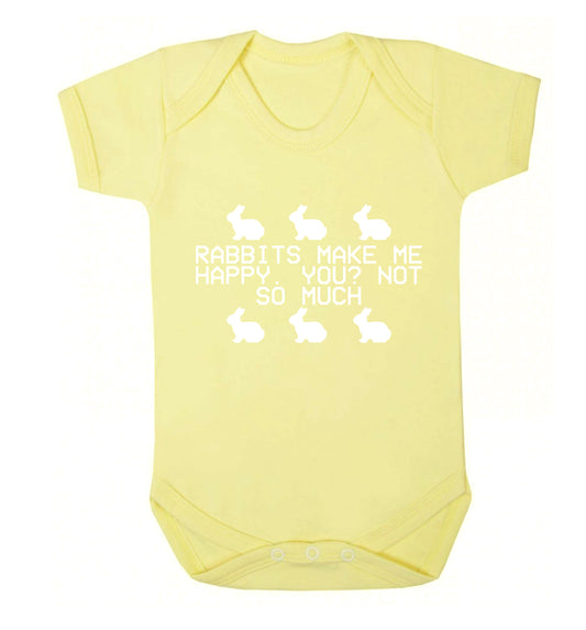 Rabbits make me happy, you not so much Baby Vest pale yellow 18-24 months
