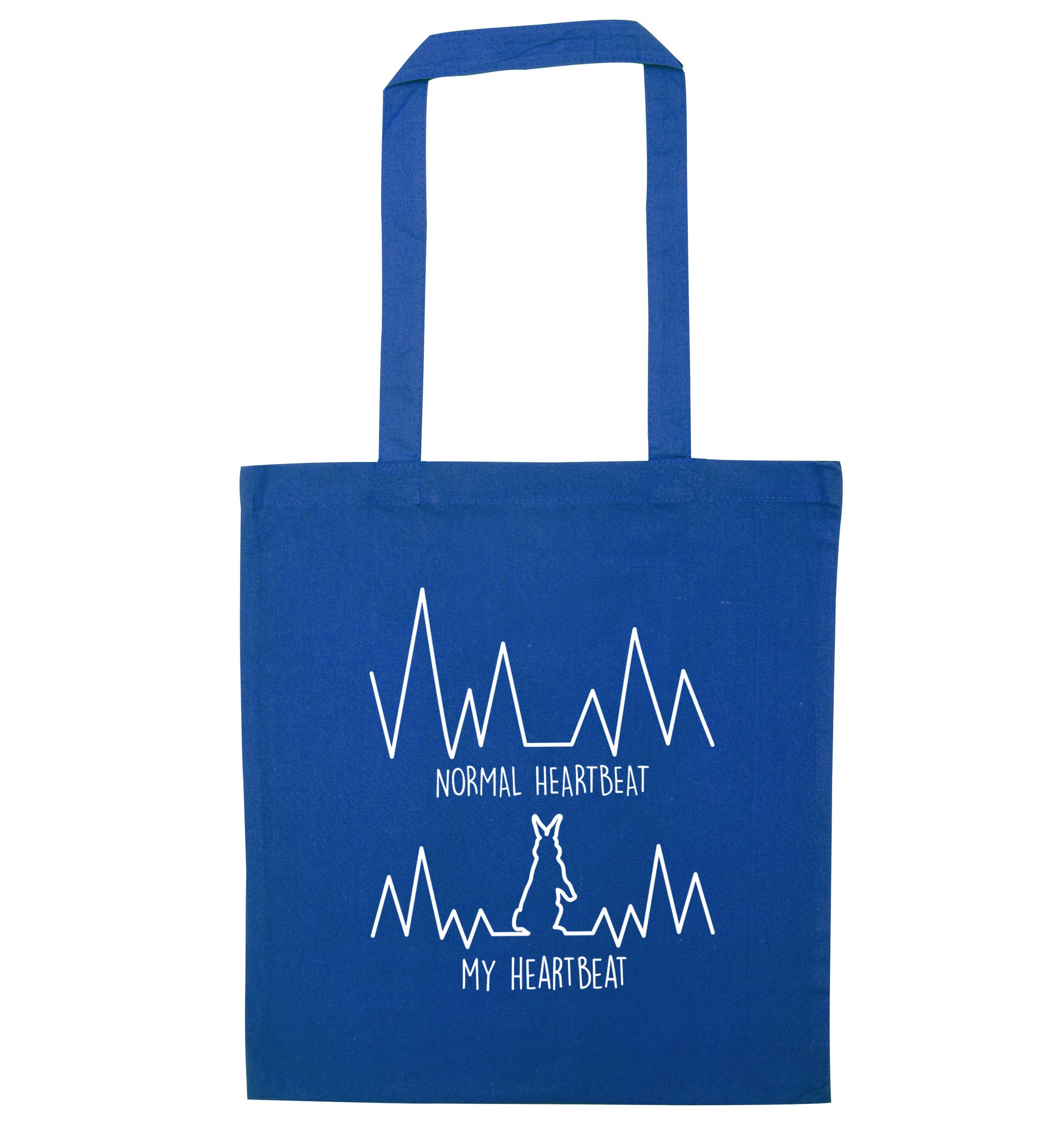 Normal heartbeat, my heartbeat rabbit lover blue tote bag