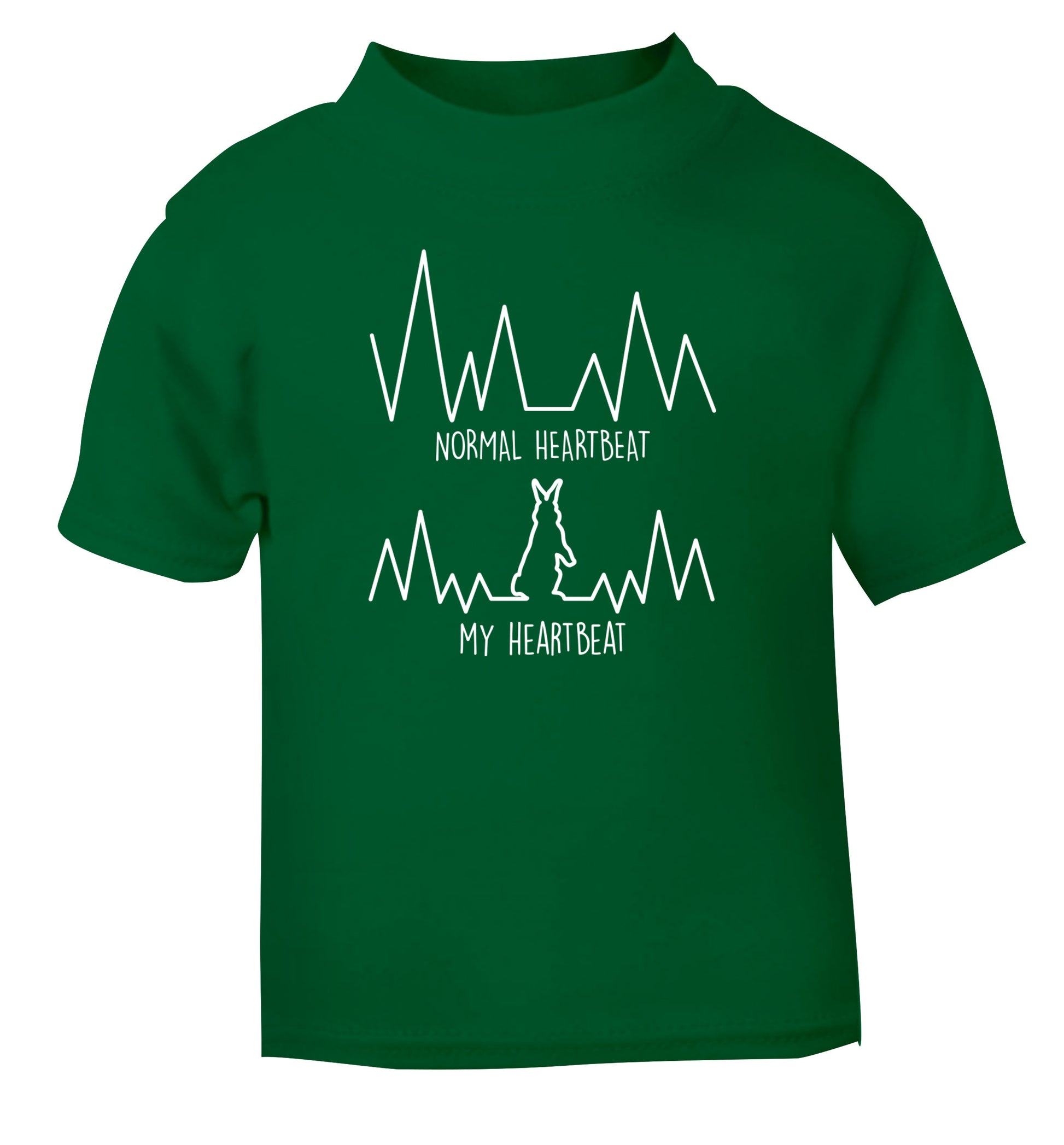 Normal heartbeat, my heartbeat rabbit lover green Baby Toddler Tshirt 2 Years